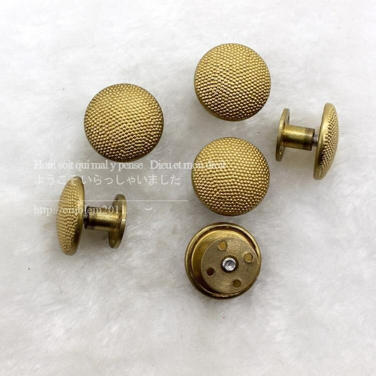 2PCS WWII WW2 GERMAN OFFICER GRAIN SHOULDER BOARD METAL BUTTON GOLD 18MM