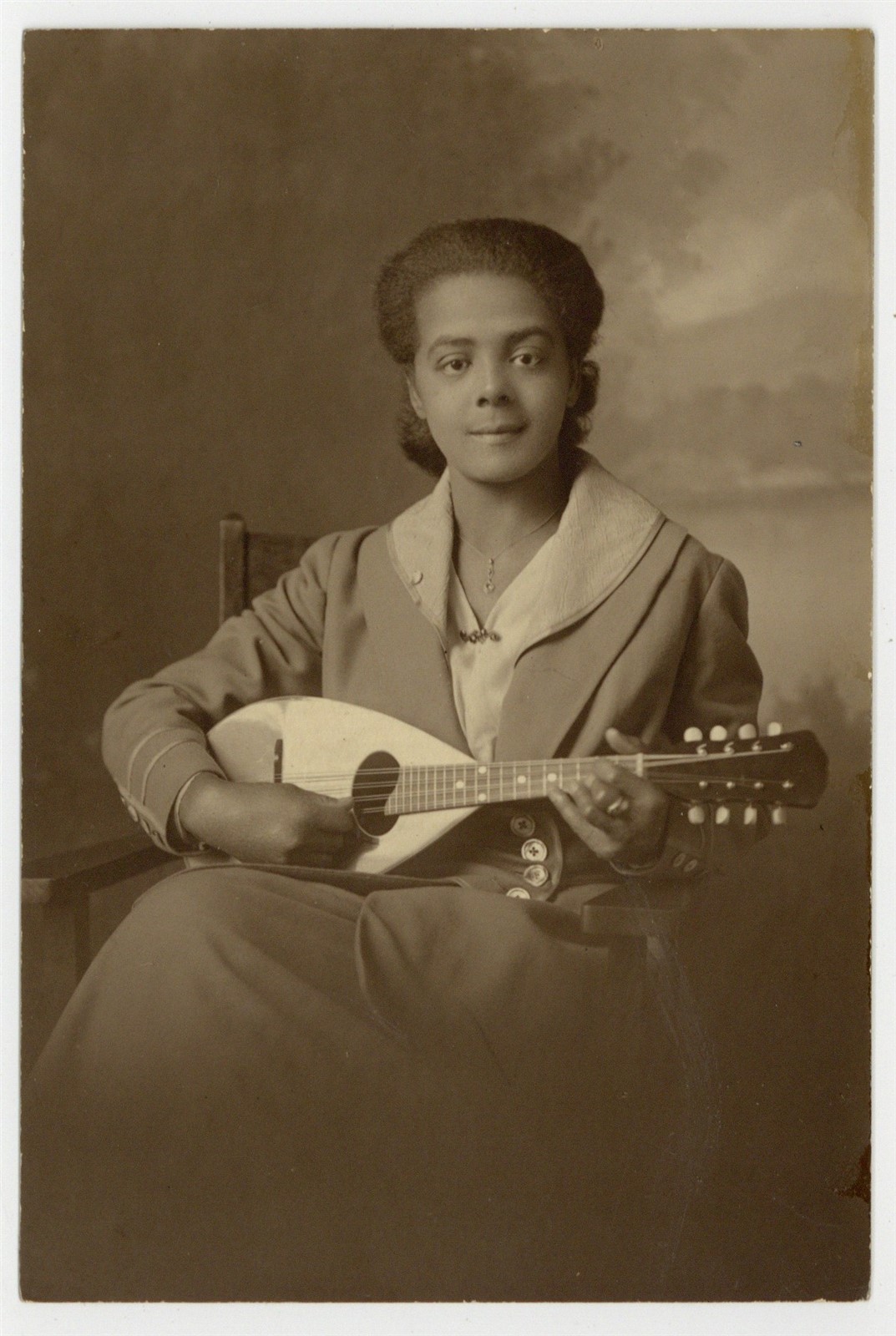 African American Female Mandolin Guitarist 1900 Black Blues Musician Photo 14658 African American Female Mandolin Guitarist 1900 Black Blues Musician Photo 14658