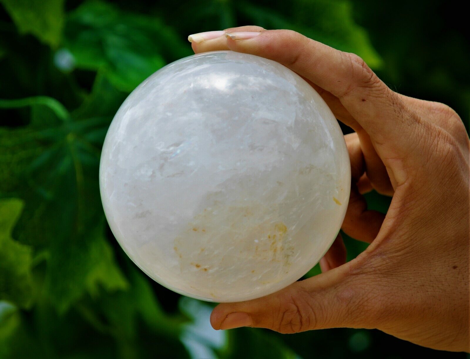Amazing 100MM White Petalite Quartz Crystal Healing Power Metaphysical Sphere 