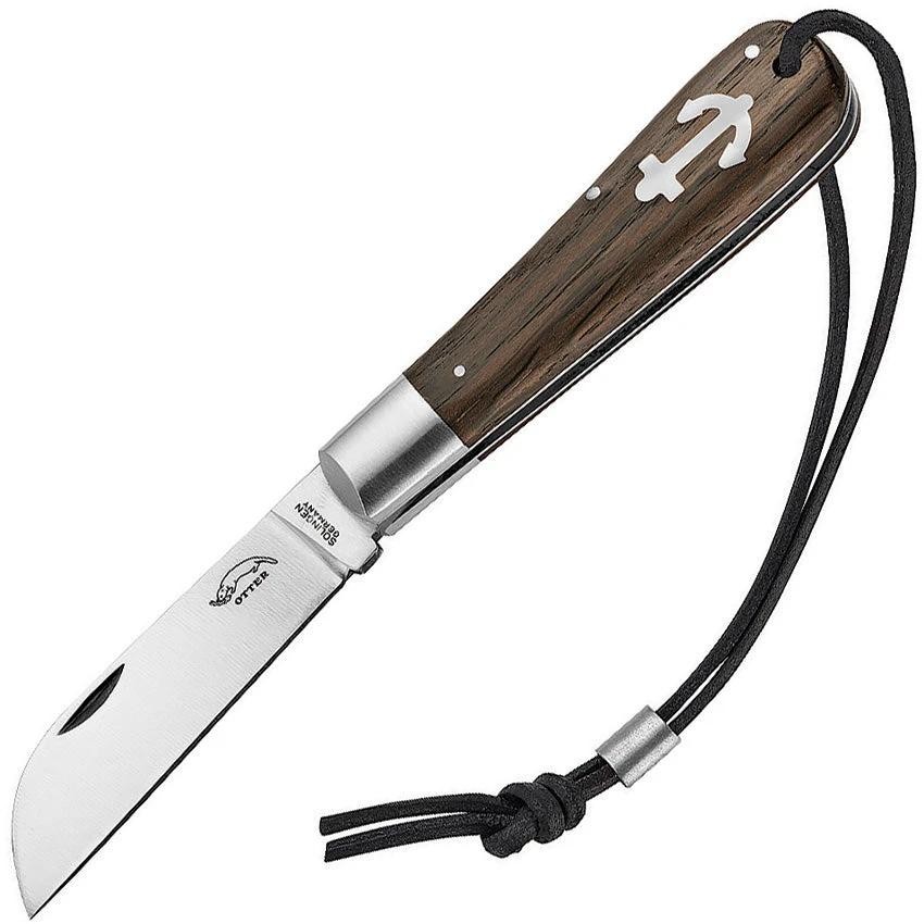 OTTER-Messer Large Anchor Folder Oak Folding Pocket Knife 3.13in Blade Carbon