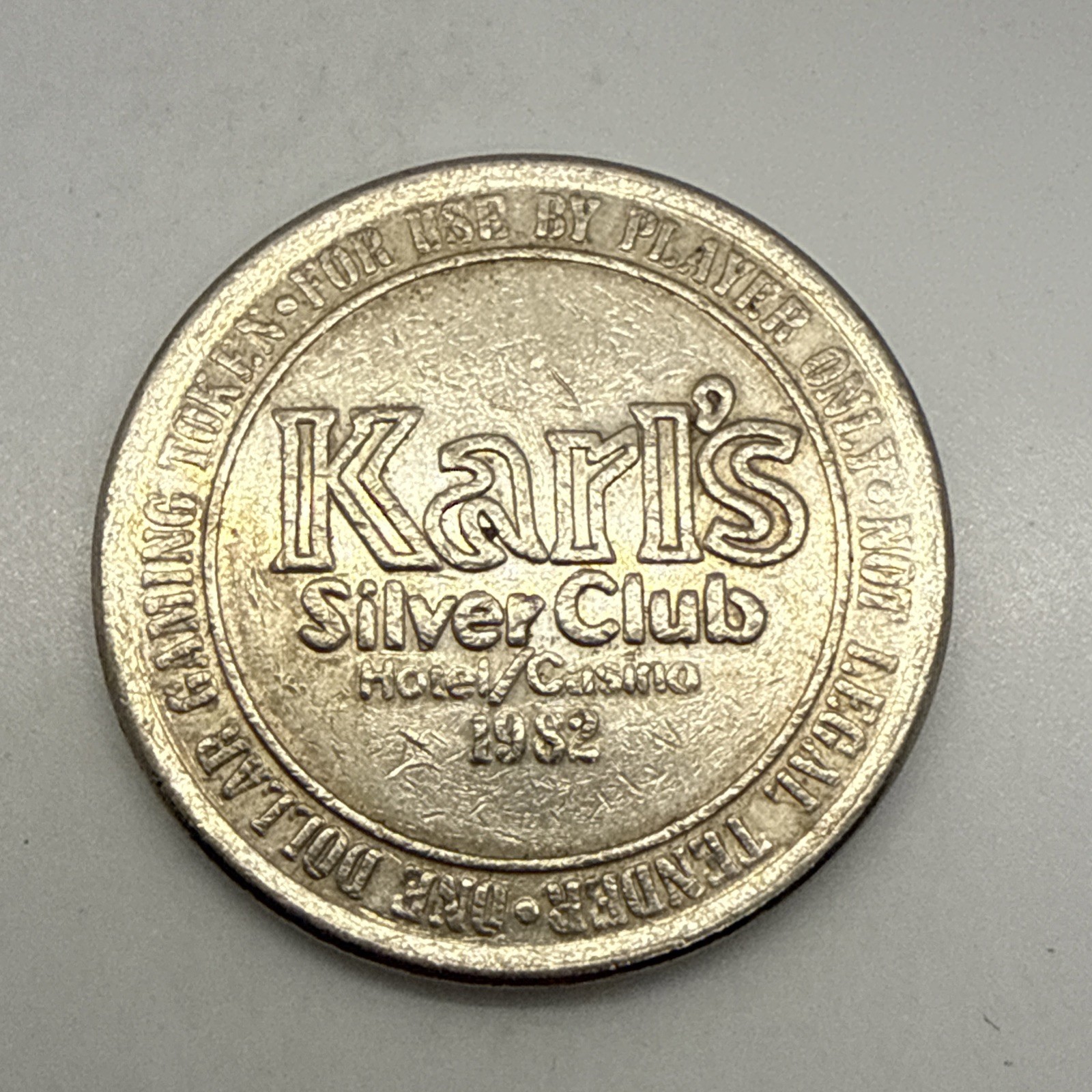 $1 Karl’s Silver Club - SPARKS NV $1 casino Slot token 1982 $1 Karl’s Silver Club - SPARKS NV $1 casino Slot token 1982