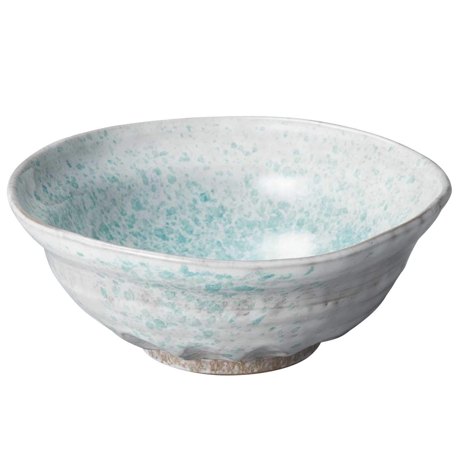 Banko Ware Small Bowl 16cm Blue Olive: Made in Japan Ceramic