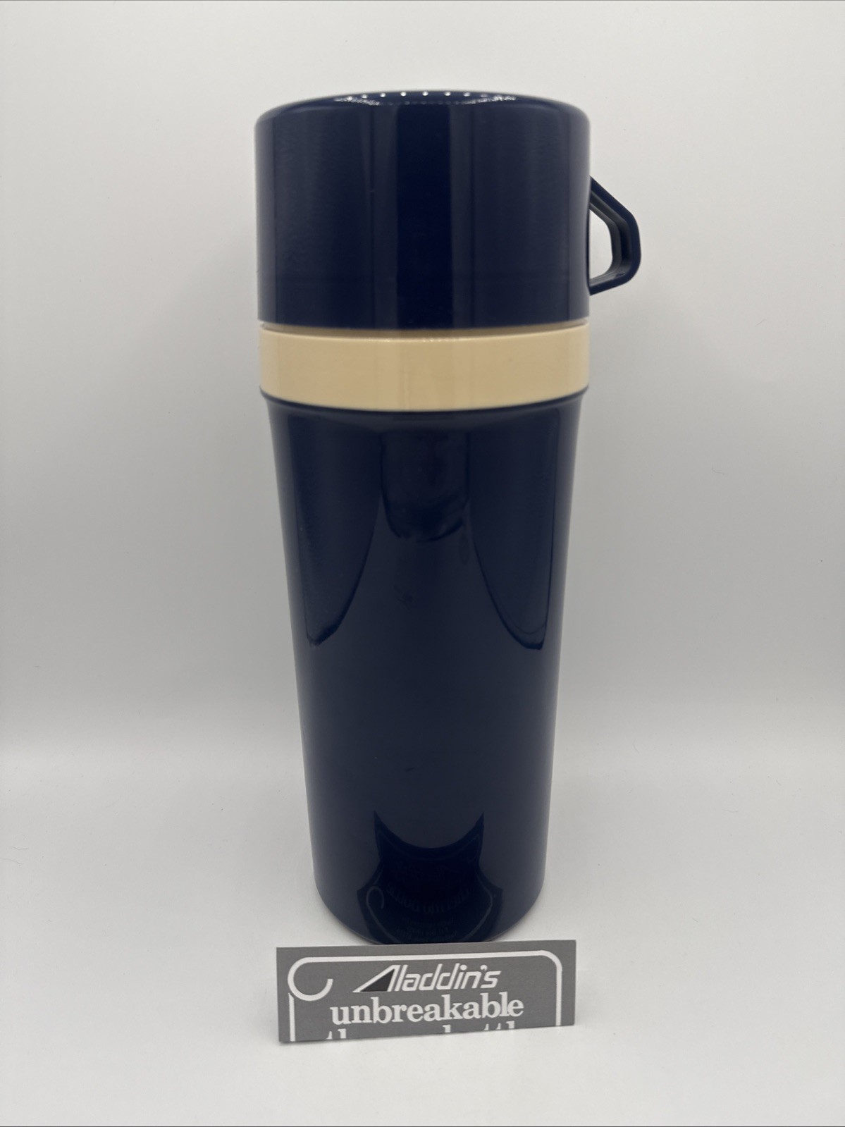 Vintage Aladdin 1 QT Thermos #860 Blue & Cream White New With Tag