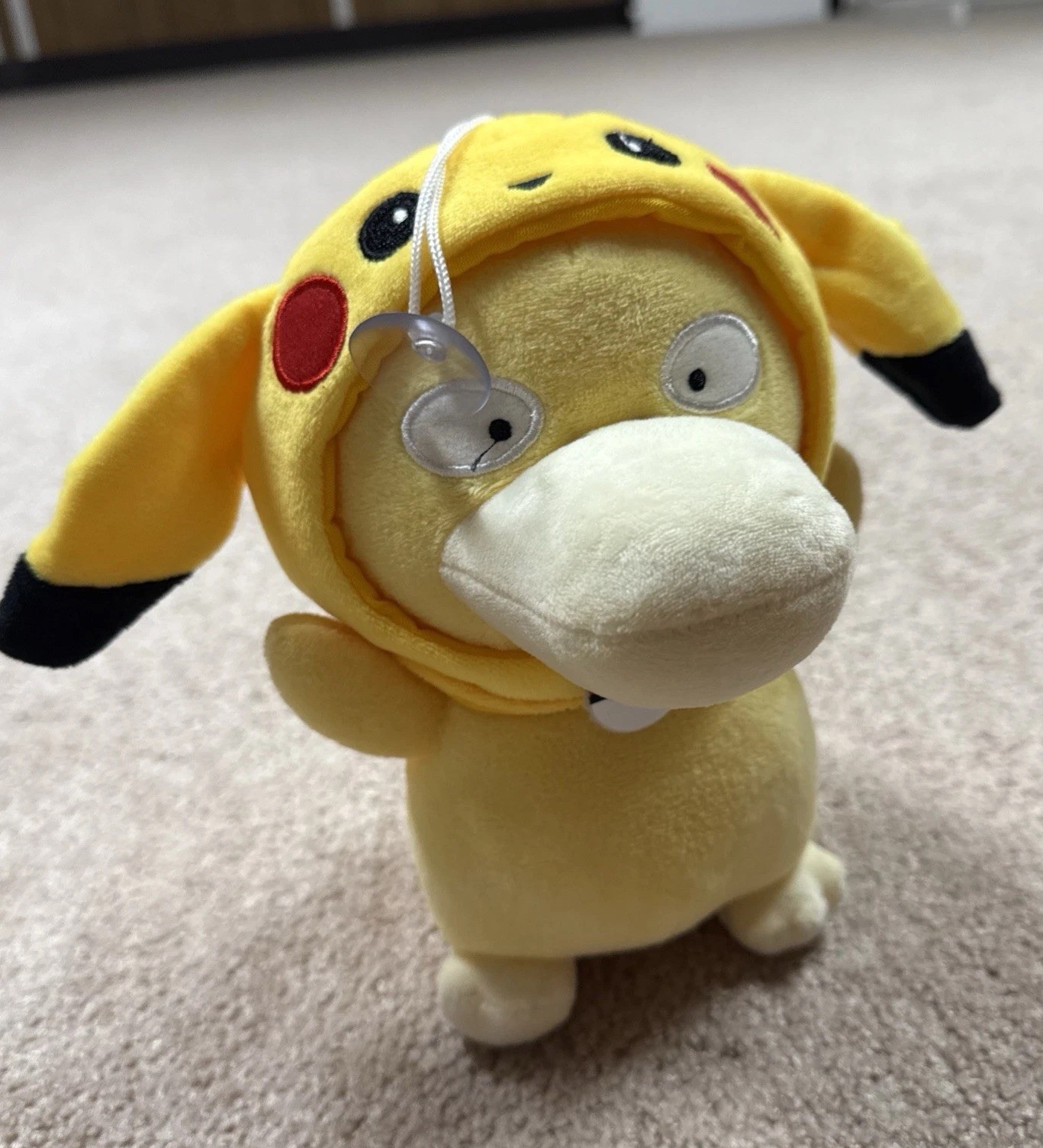 Pokemon Psyduck in pikachu poncho very cute plush UNOFFICIAL noTag Pokemon Psyduck in pikachu poncho very cute plush UNOFFICIAL noTag