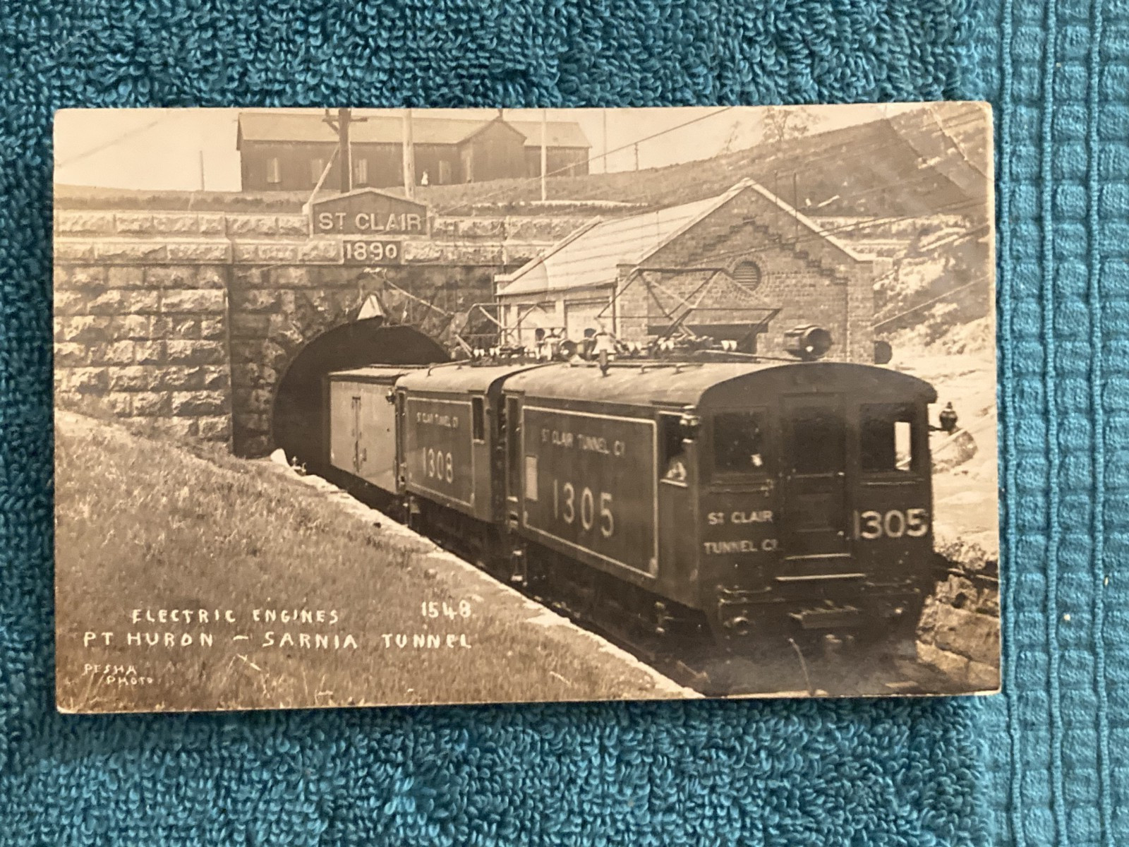 RPPC Port Huron - Sarnia Tunnel Pesha Photo Posted 1909 Ruby Needham Duxbury Ma