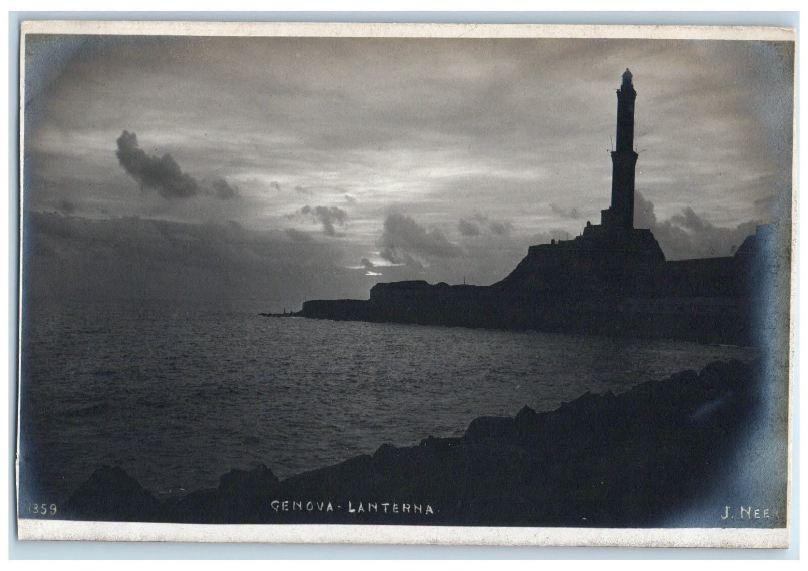 c1960\'s Genoa Lantern Light House Italy Unposted Vintage RPPC Photo Postcard c1960\'s Genoa Lantern Light House Italy Unposted Vintage RPPC Photo Postcard