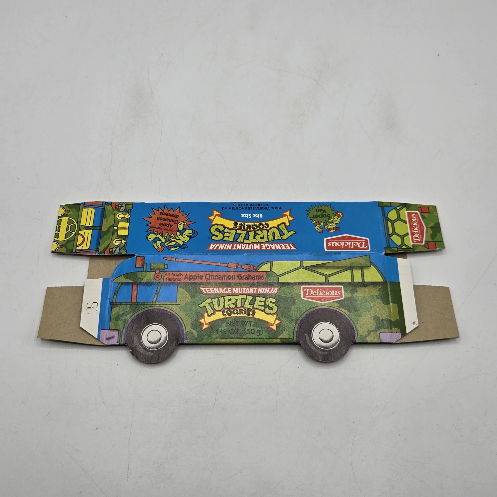1989 Teenage Mutant Ninja Turtle Super Van Cookies Box By Delicious - Flattened 1989 Teenage Mutant Ninja Turtle Super Van Cookies Box By Delicious - Flattened