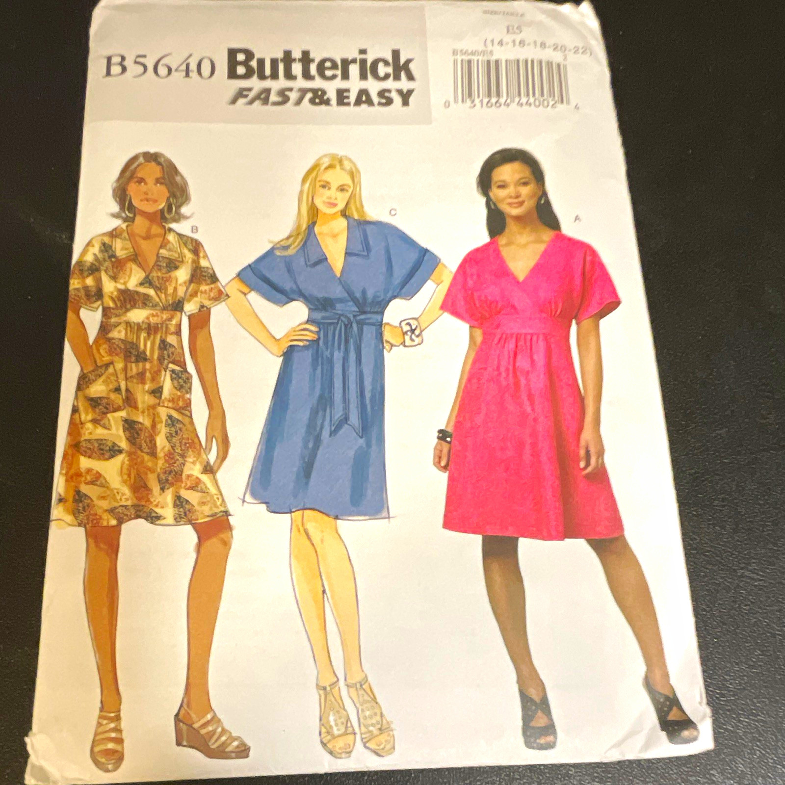Butterick Fast & Easy B5640 Women’s Dress Sewing Pattern Contemporary Original