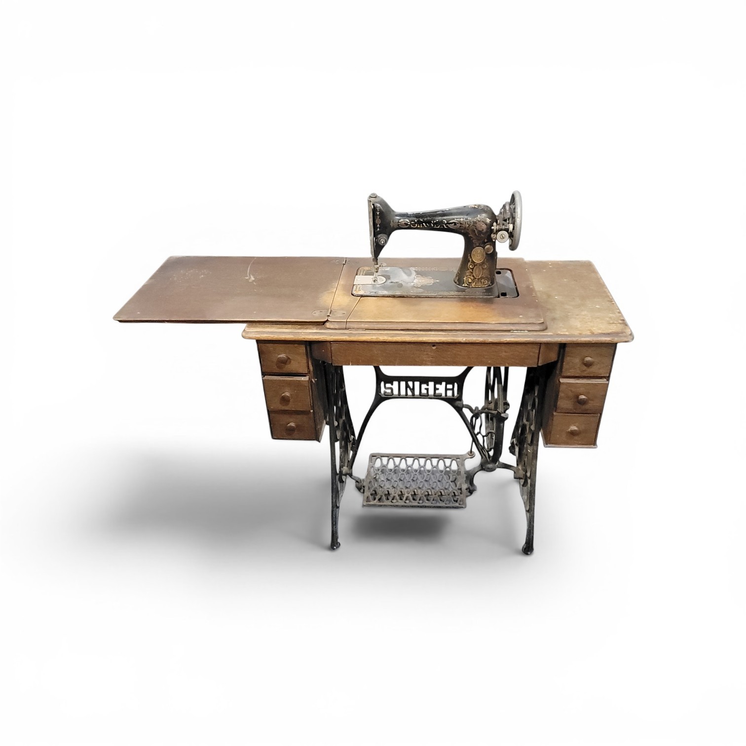 Antique Singer 66 Treadle Sewing Machine and Table w/ Organizers - Local Pickup Antique Singer 66 Treadle Sewing Machine and Table w/ Organizers - Local Pickup