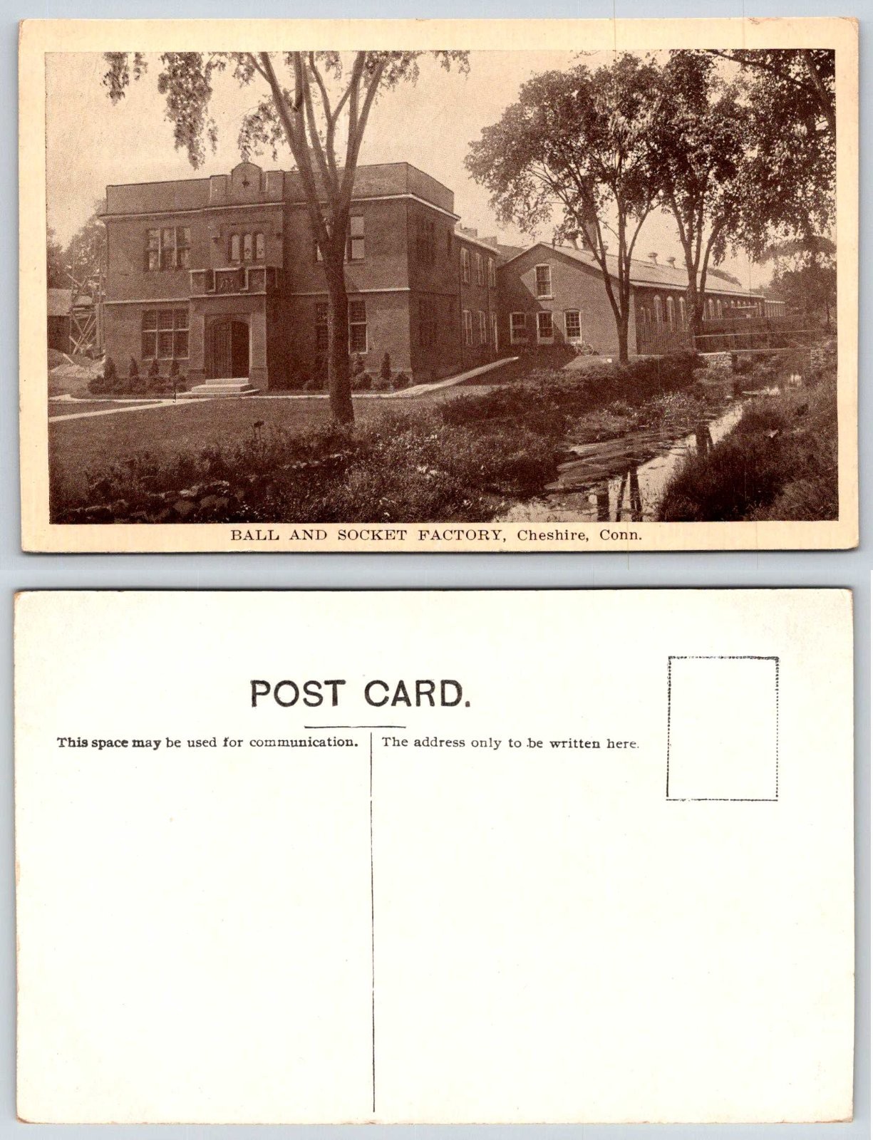 Ball and Socket Factory Cheshire Connecticut Postcard AY106