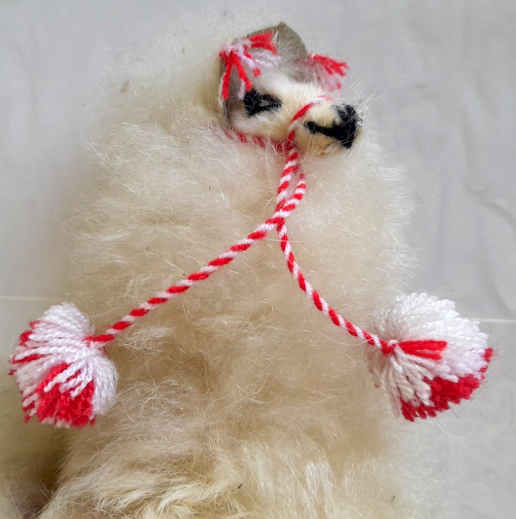 Vintage Peruvian Stuffed Llama Alpaca Figurine Real Wool 9