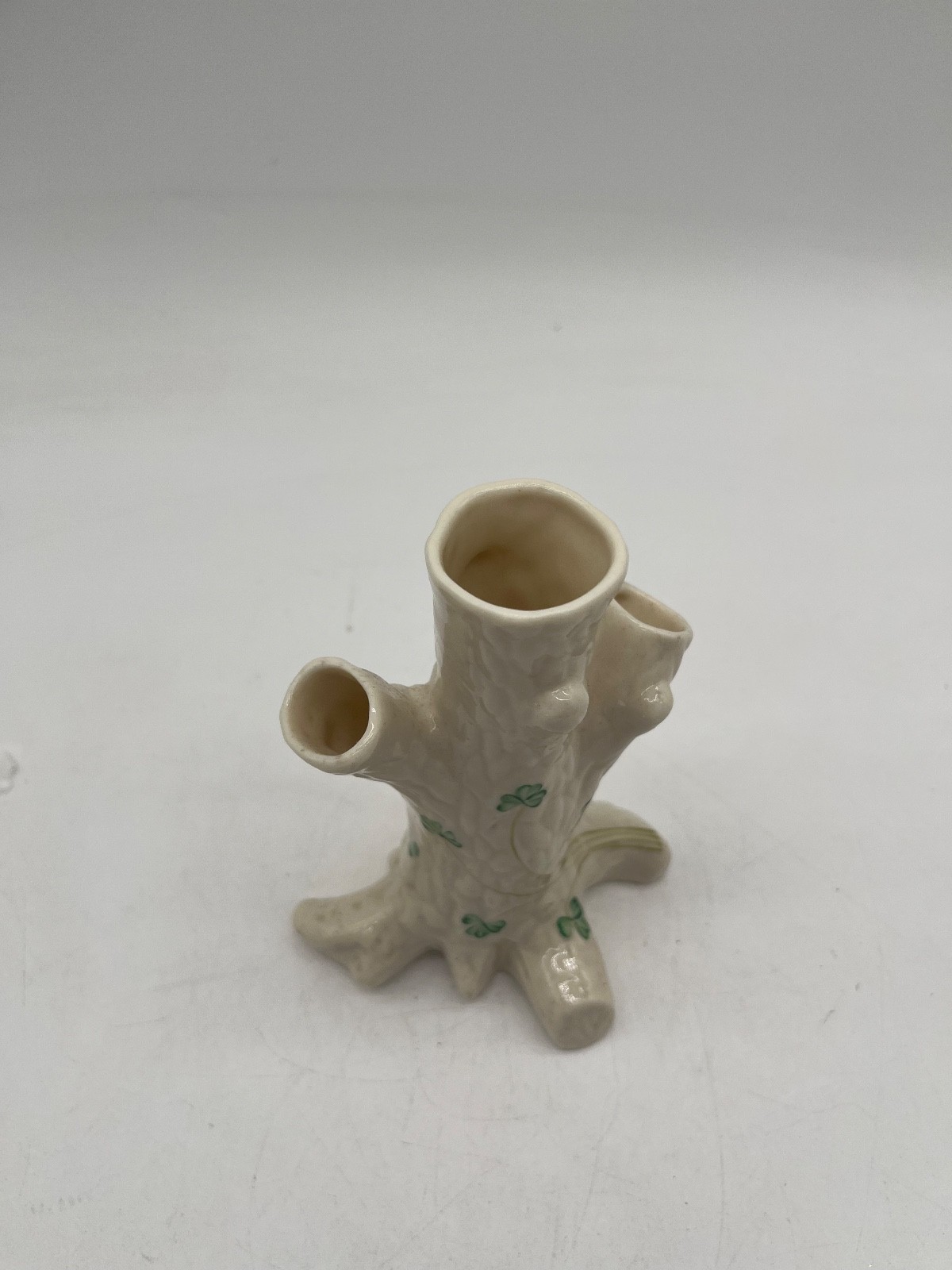 Vintage Belleek Shamrock Tree Trunk Vase Vintage 6\ Vintage Belleek Shamrock Tree Trunk Vase Vintage 6\