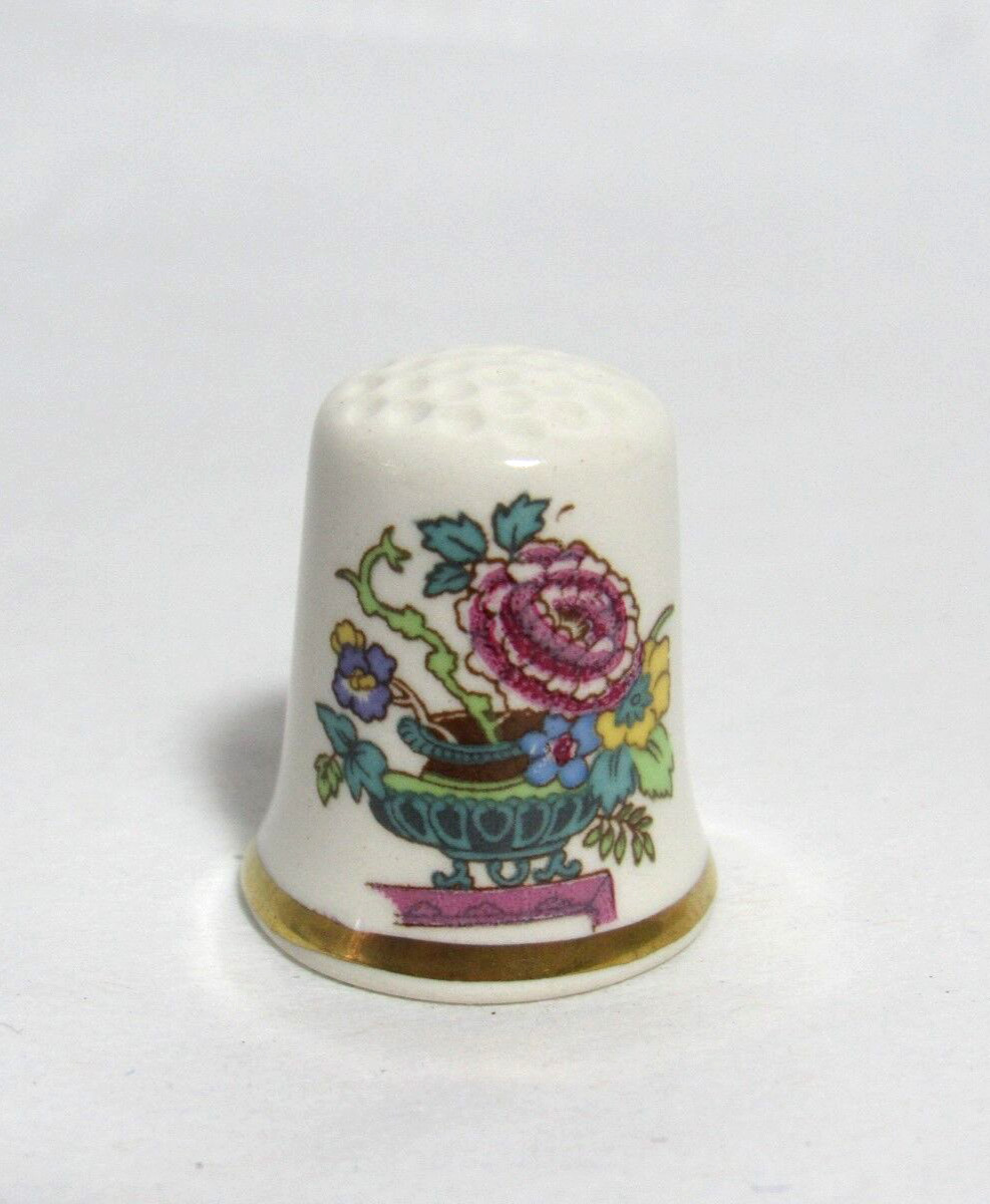 VINTAGE MASON'S PATENT IRONSTONE THIMBLE MADE IN ENGLAND FLORAL