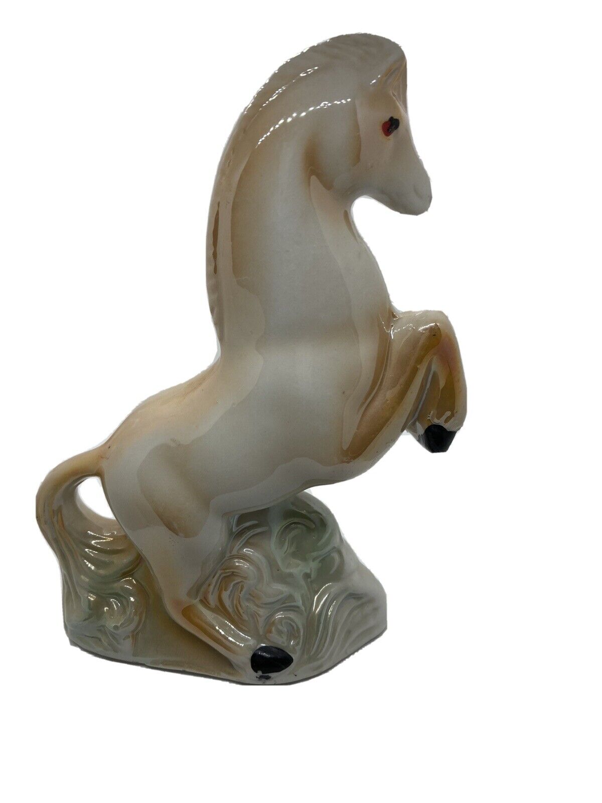 Vintage Rearing Horse Figurine Glazed Made in Brazel