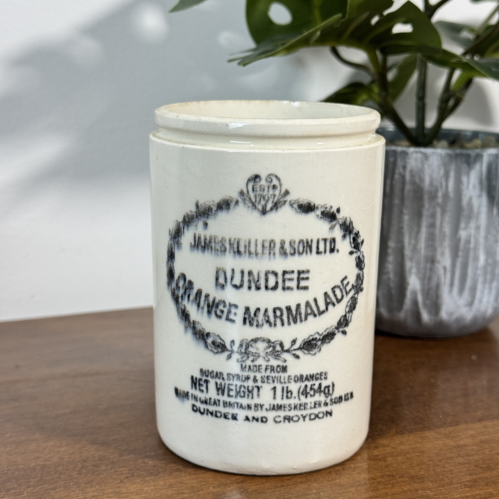 Antique James Keiller & Son Ltd Dundee Orange Marmalade Stoneware Jar Pot UK Antique James Keiller & Son Ltd Dundee Orange Marmalade Stoneware Jar Pot UK