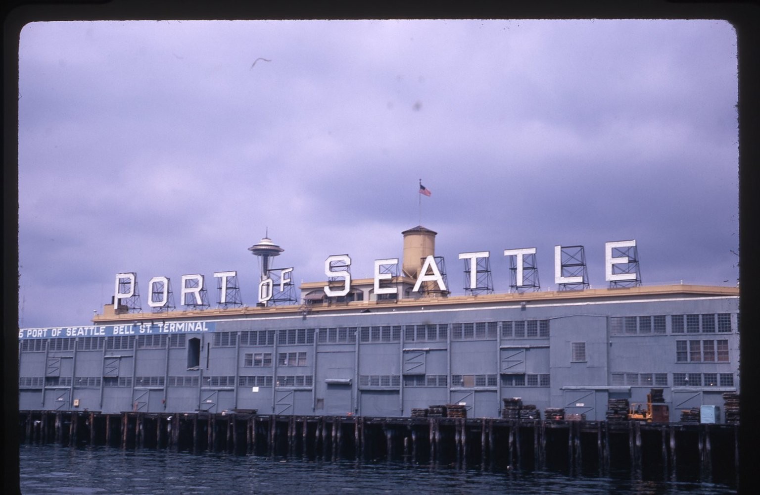 sl26 Slide 1969 Port of Seattle Bell St Terminal Space Needle WA 122a
