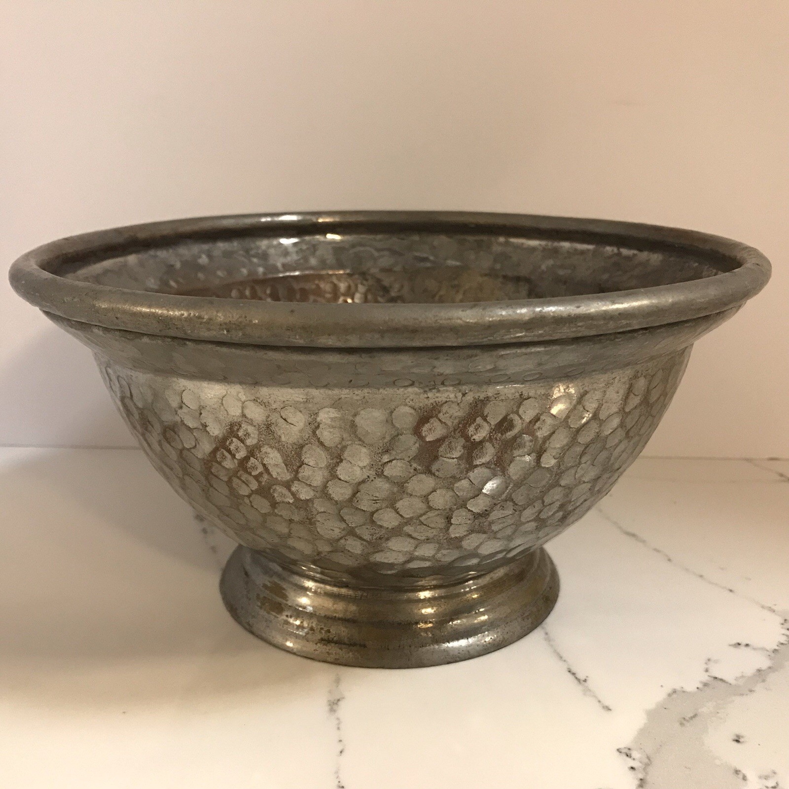 Hammered Copper And Pewter Bowl Vintage Italy….Bin 6
