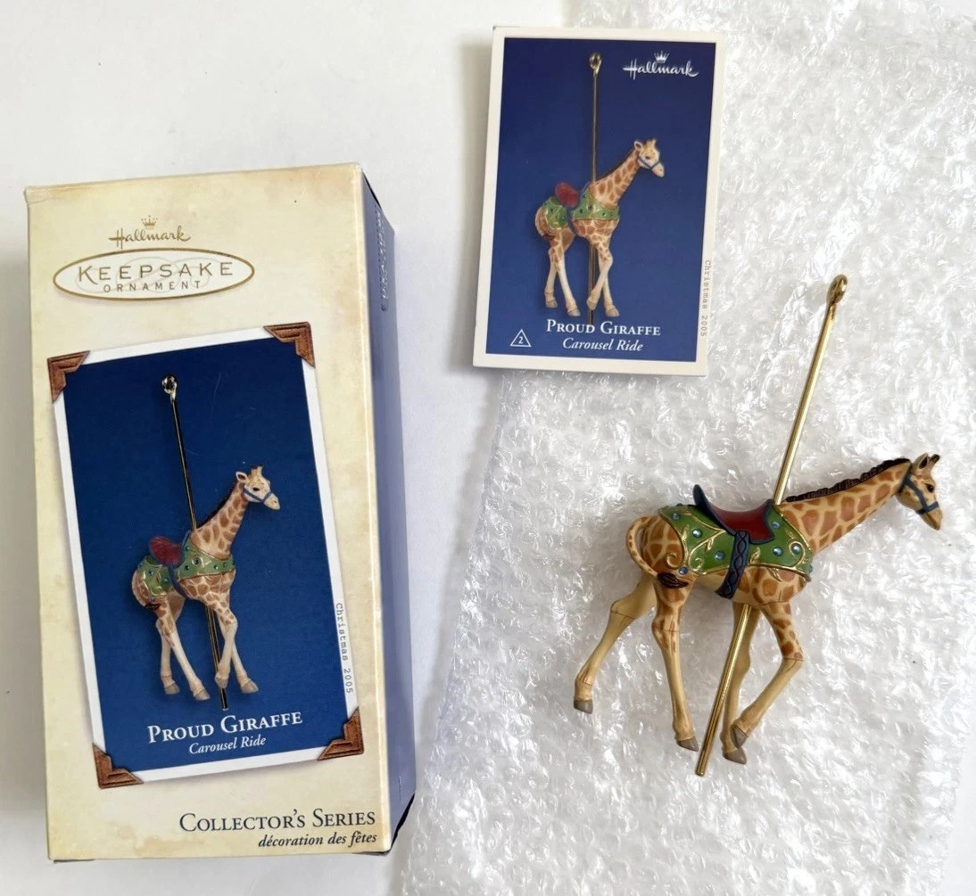 NIB Hallmark 2005 Proud Giraffe Carousel Ride Christmas Ornament-10-+24--141 NIB Hallmark 2005 Proud Giraffe Carousel Ride Christmas Ornament-10-+24--141