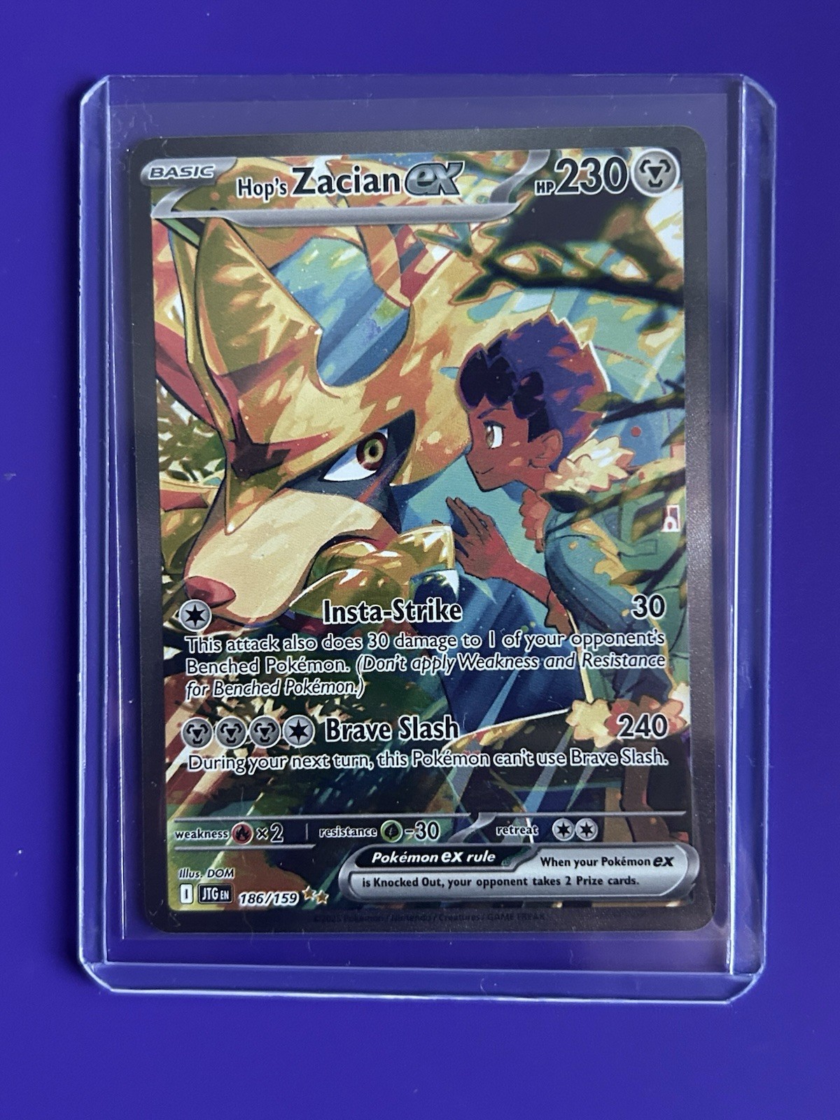 Hop’s Zacian ex 186/159 Journey Together SIR Holo Pokémon TCG English NM Hop’s Zacian ex 186/159 Journey Together SIR Holo Pokémon TCG English NM