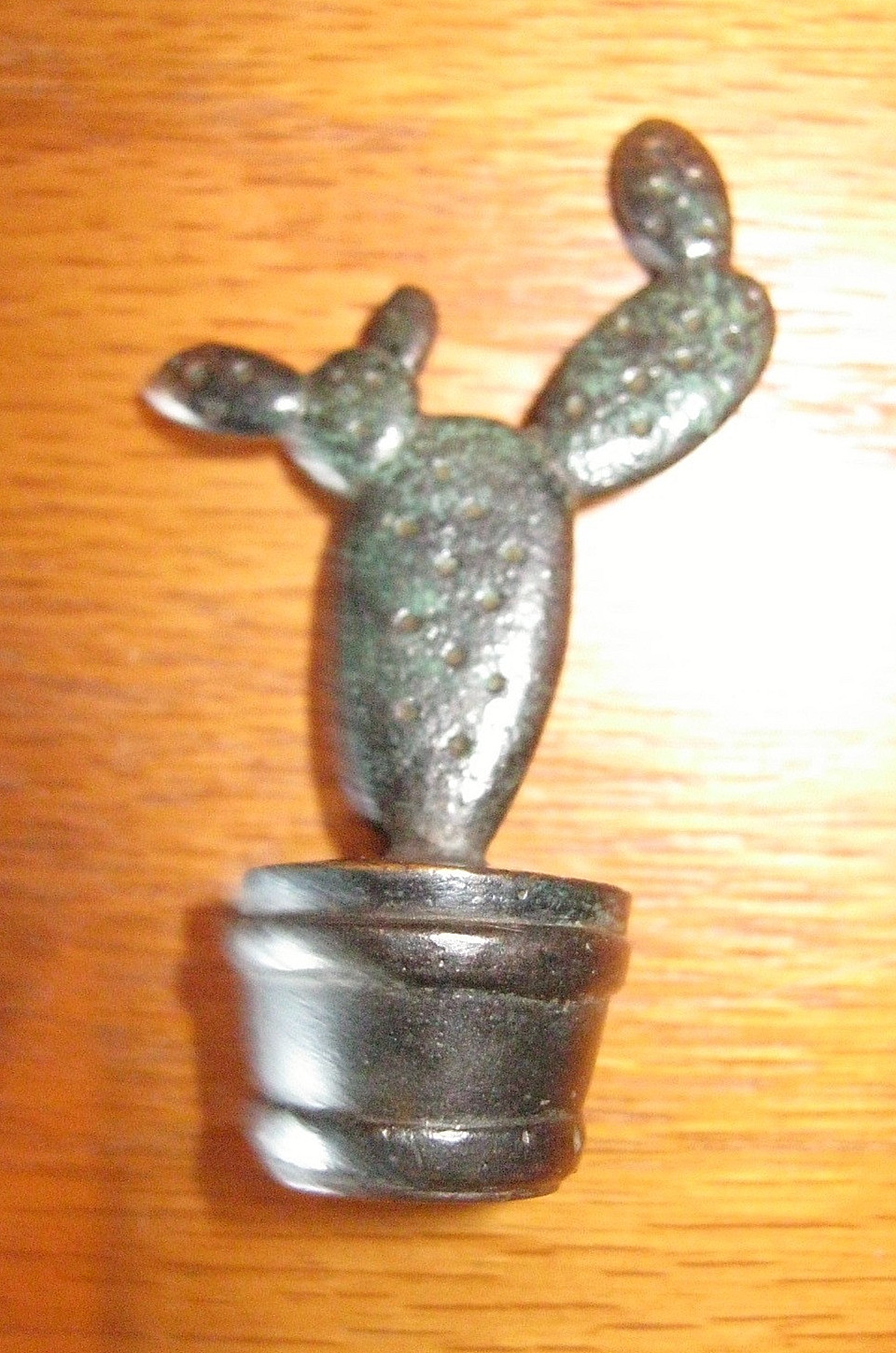 Antique ca 1900 Victorian Cast Brass Cactus Tobacco Pipe Tamper Unique Rare