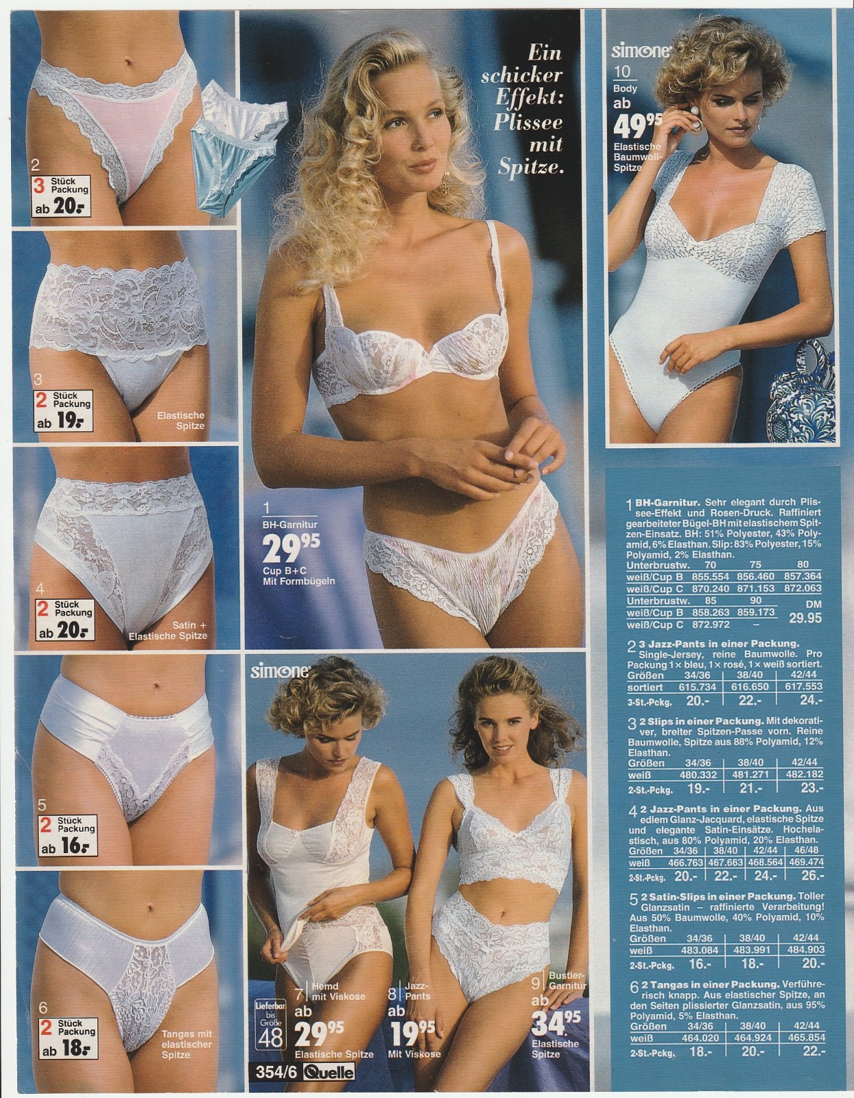 Pretty Women in Lacy Lingerie Vintage Catalog Photo Clipping