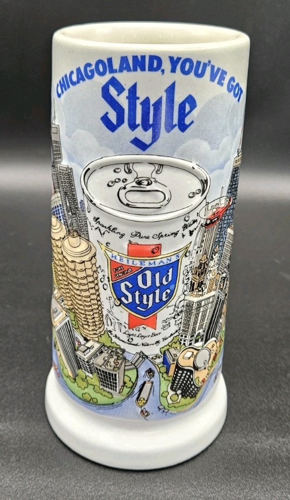 VTG 1981 Old Style Beer Stein Ceramarte Brazil Chicagoland Heileman Brewery Mug