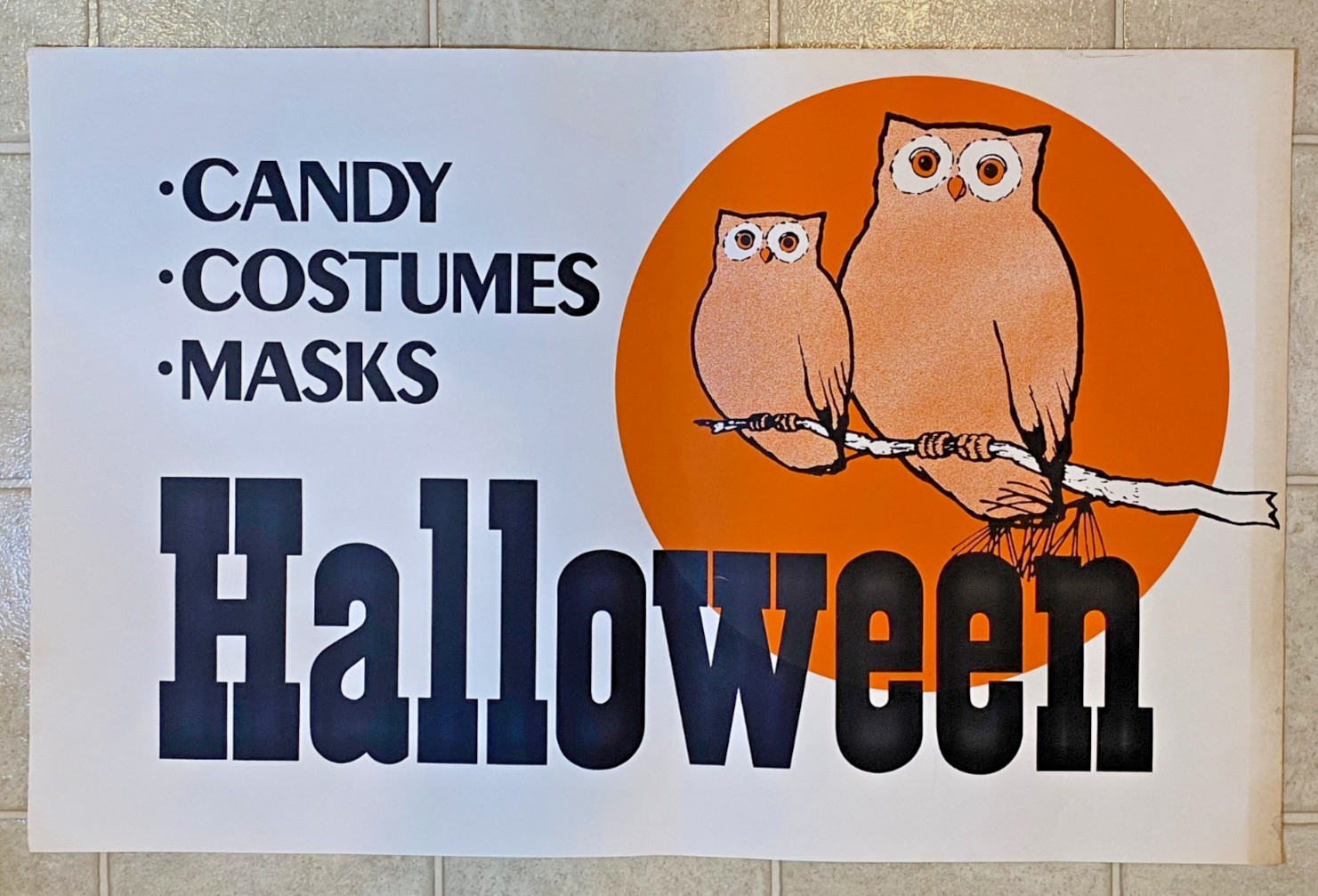 Vintage Ben Franklin 5 and Dime Store Big Halloween Sign 33-1/2\