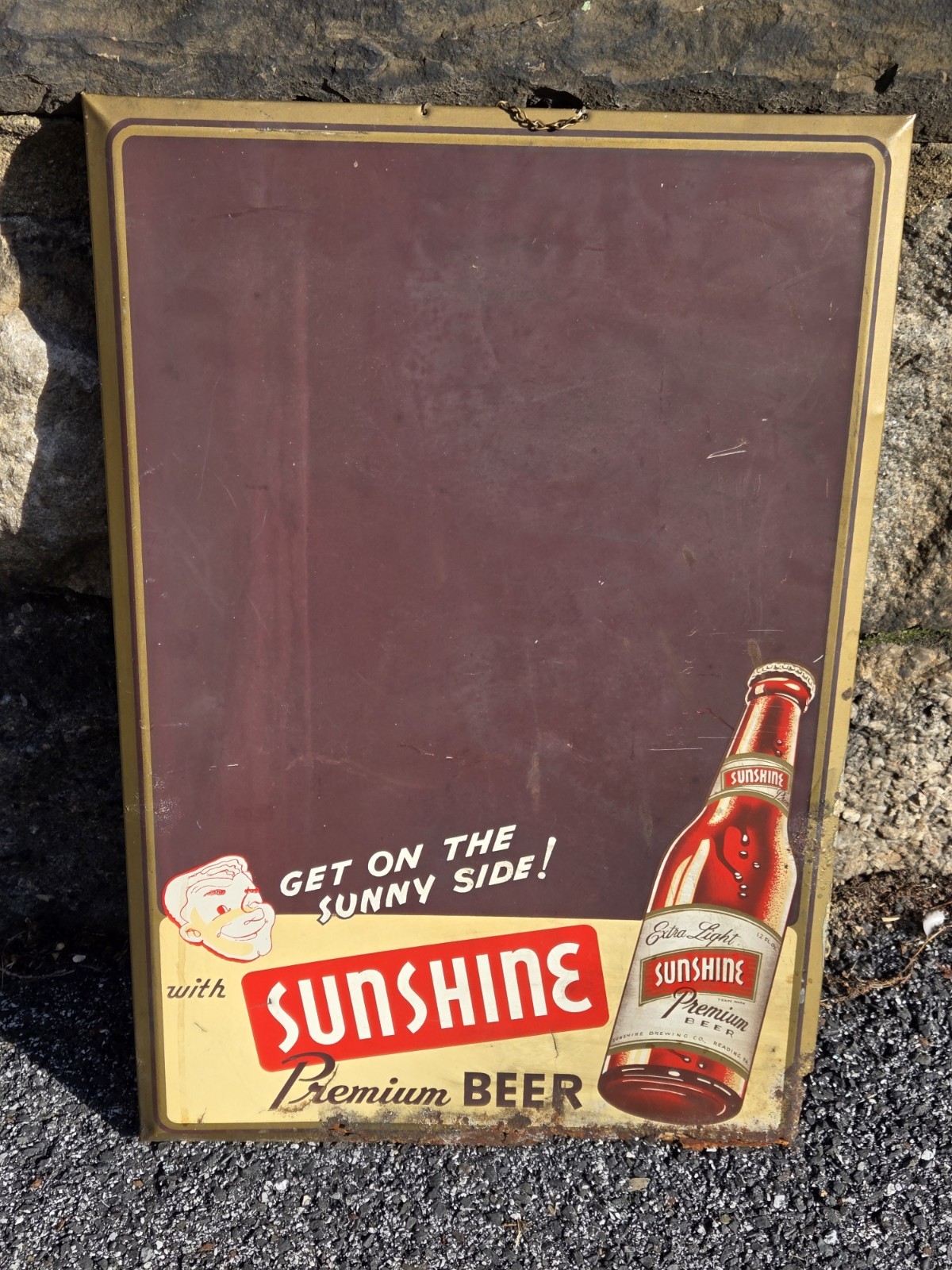 Rare Vintage Sunshine Beer Menu Chalk Board Rare Vintage Sunshine Beer Menu Chalk Board