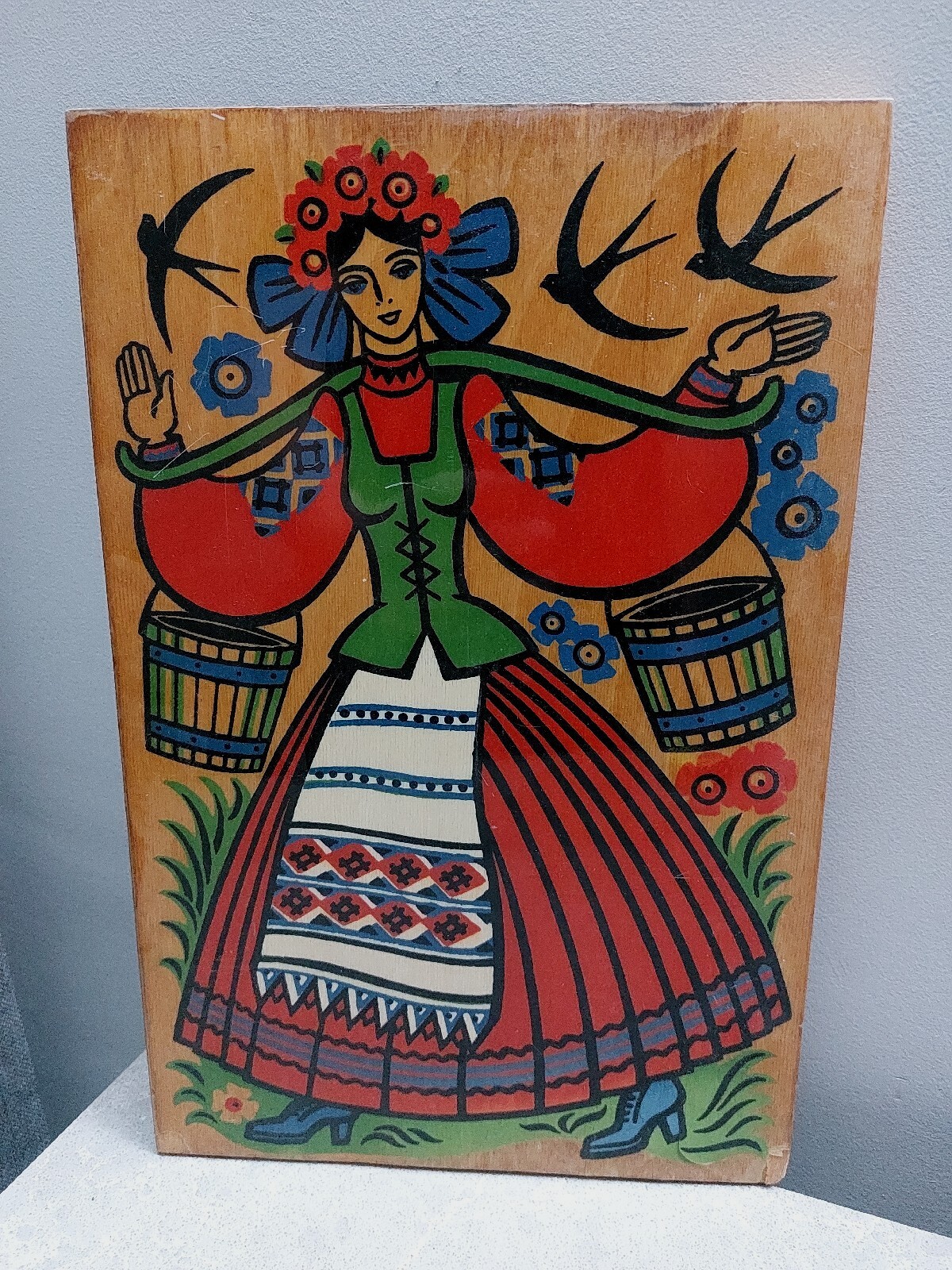 Vintage USSR Mid-Century Wall Wooden Picture \