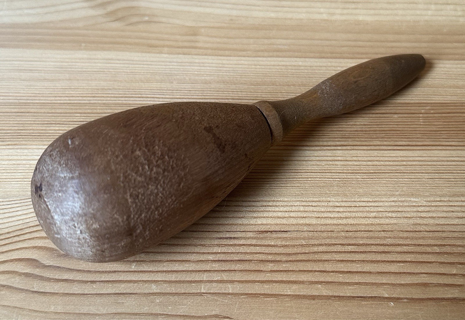Vintage Primitive Wooden 6” Long Two-Piece Darning Egg Sock Mending Sewing Tool