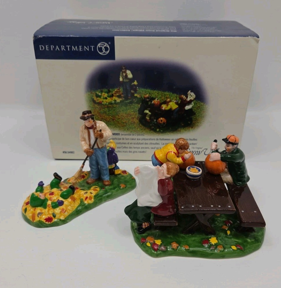 Vintage Department 56 Preparing For Halloween Snow Village Set  #54982 W/ Box