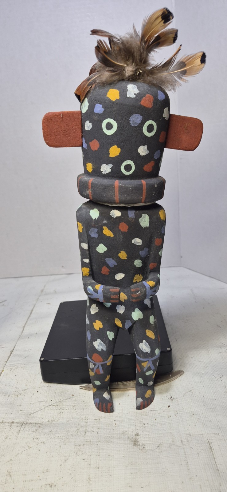 Old Style Hanging Hopi Pueblo Fire Boy God Kachina Doll Signed NB & Symbol 12\