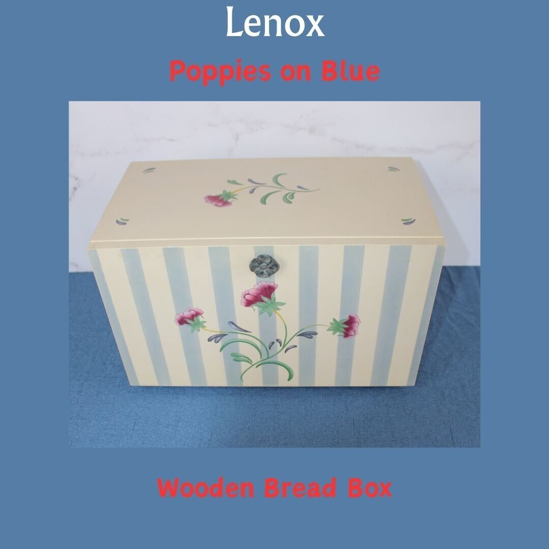 Lenox Poppies on Blue * Botanical Bread Box * 