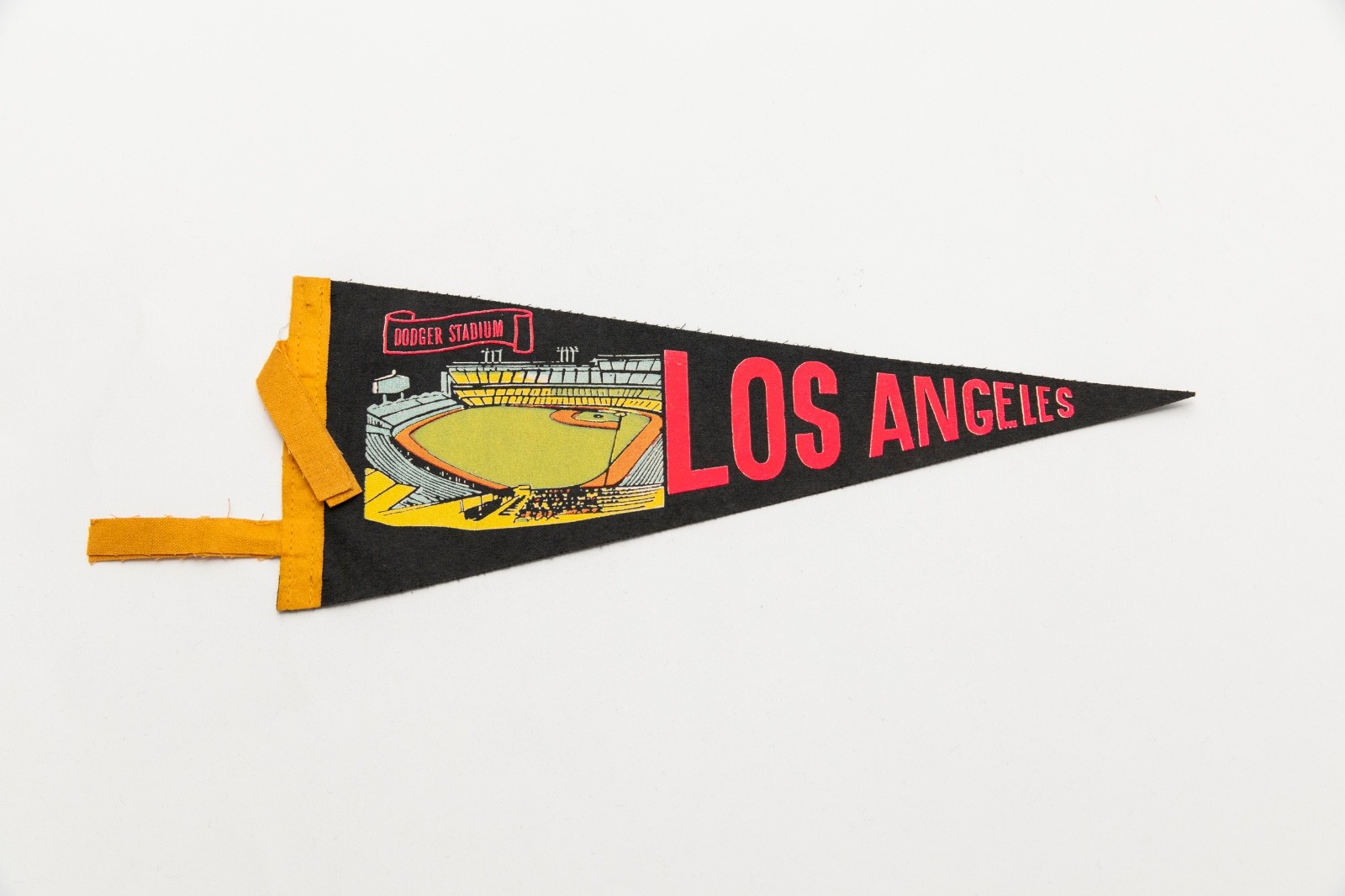 Vintage Dodger Stadium Los Angeles California Souvenir Felt Pennant 12\