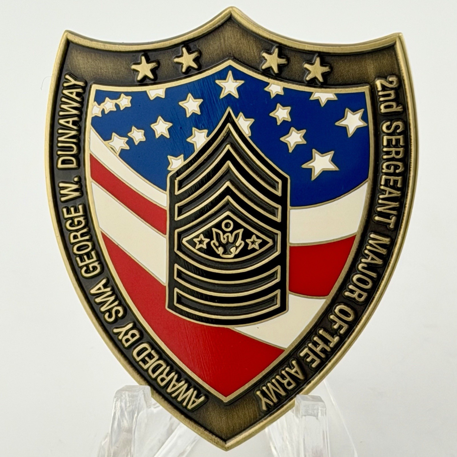 RARE 2nd Sergeant Major of the Army George W Dunaway SMA Challenge Coin Shield