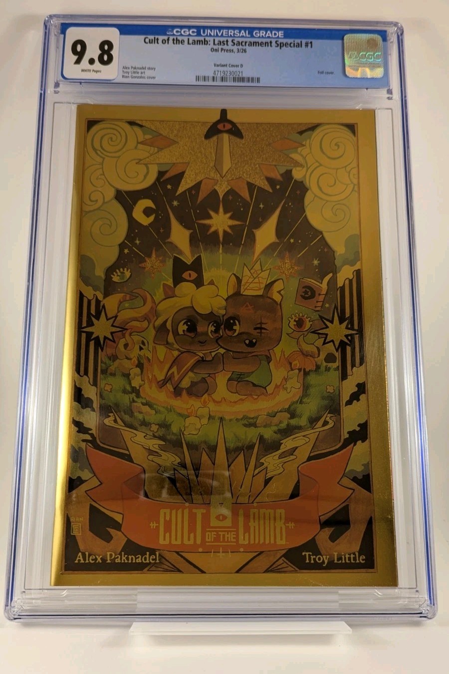Cult Of The Lamb: Last Sacrament Special 1 Gold Foil Cover D CGC 9.8 Cult Of The Lamb: Last Sacrament Special 1 Gold Foil Cover D CGC 9.8