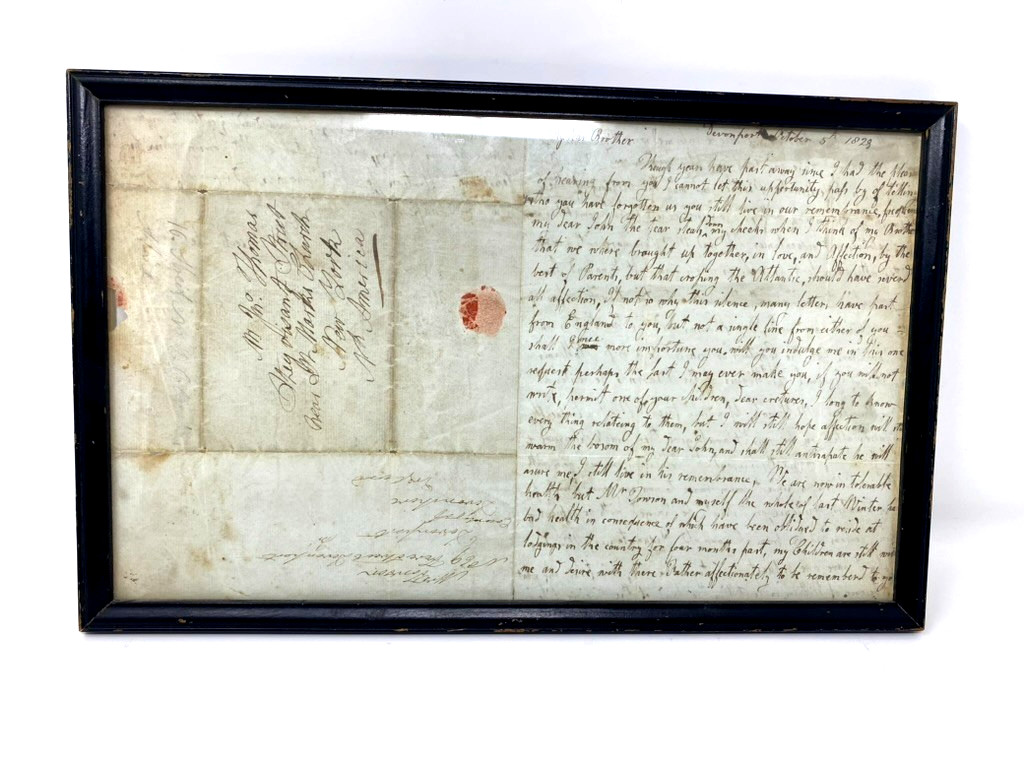 1829 Handwritten Letter from England to New York with Wax Seal -Antique Ephemera
