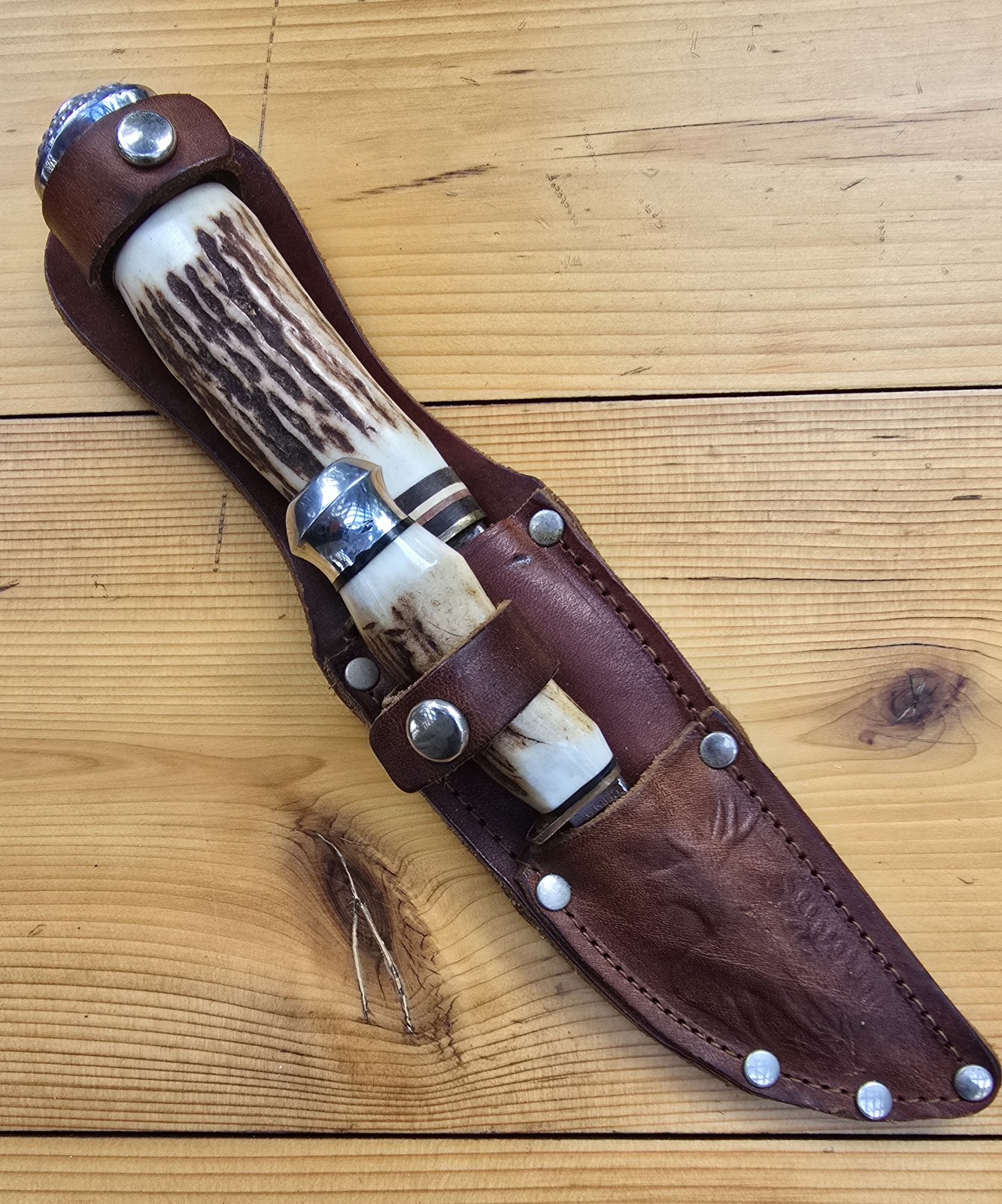 Vintage Hoffritz old Twin Hunting Knife Set - Solingen Germany