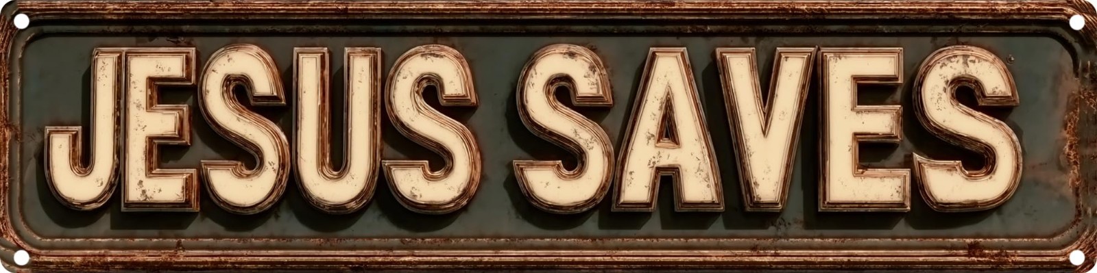 Vintage Retro Metal Jesus Saves Tin Sign - Stylish Wall Art Plaque for Home Deco