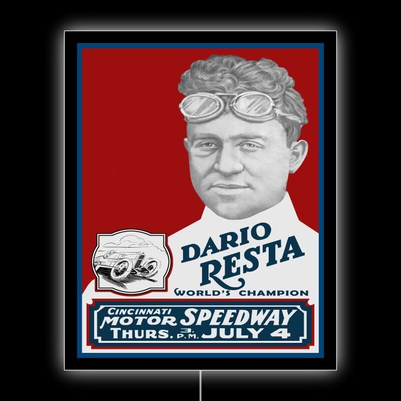 Cincinnati Motor Speedway w. Dario Resta NEW LED Hanging Lighted Sign: 18x23\