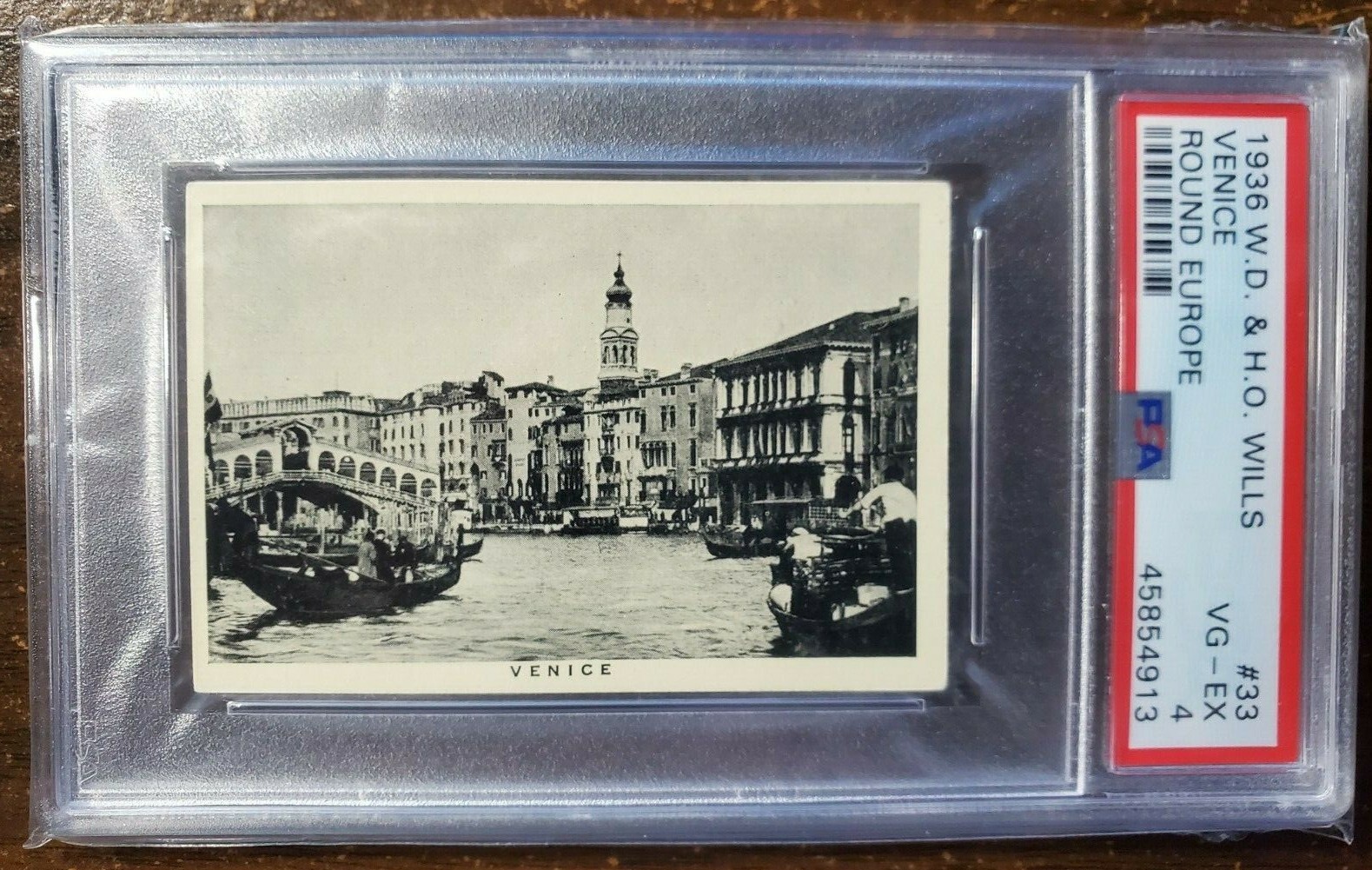 1936 W.D. & H.O. Wills #33 Venice Round Europe PSA 4.  Beautiful Venice.