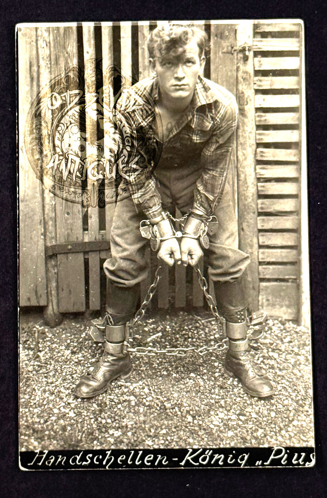 20s German Escape Artist PIUS circus carnival sideshow postcard 20s German Escape Artist PIUS circus carnival sideshow postcard