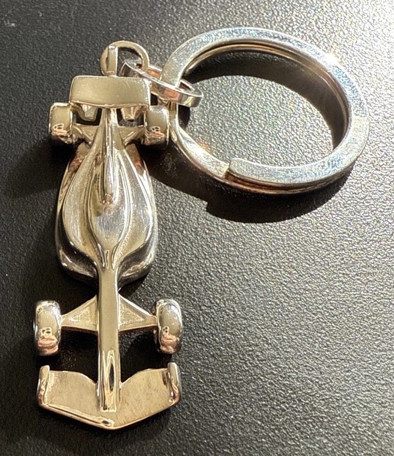 Rare Signed Asprey F1 Race Car Fob Sterling Silver 925 Key Chain