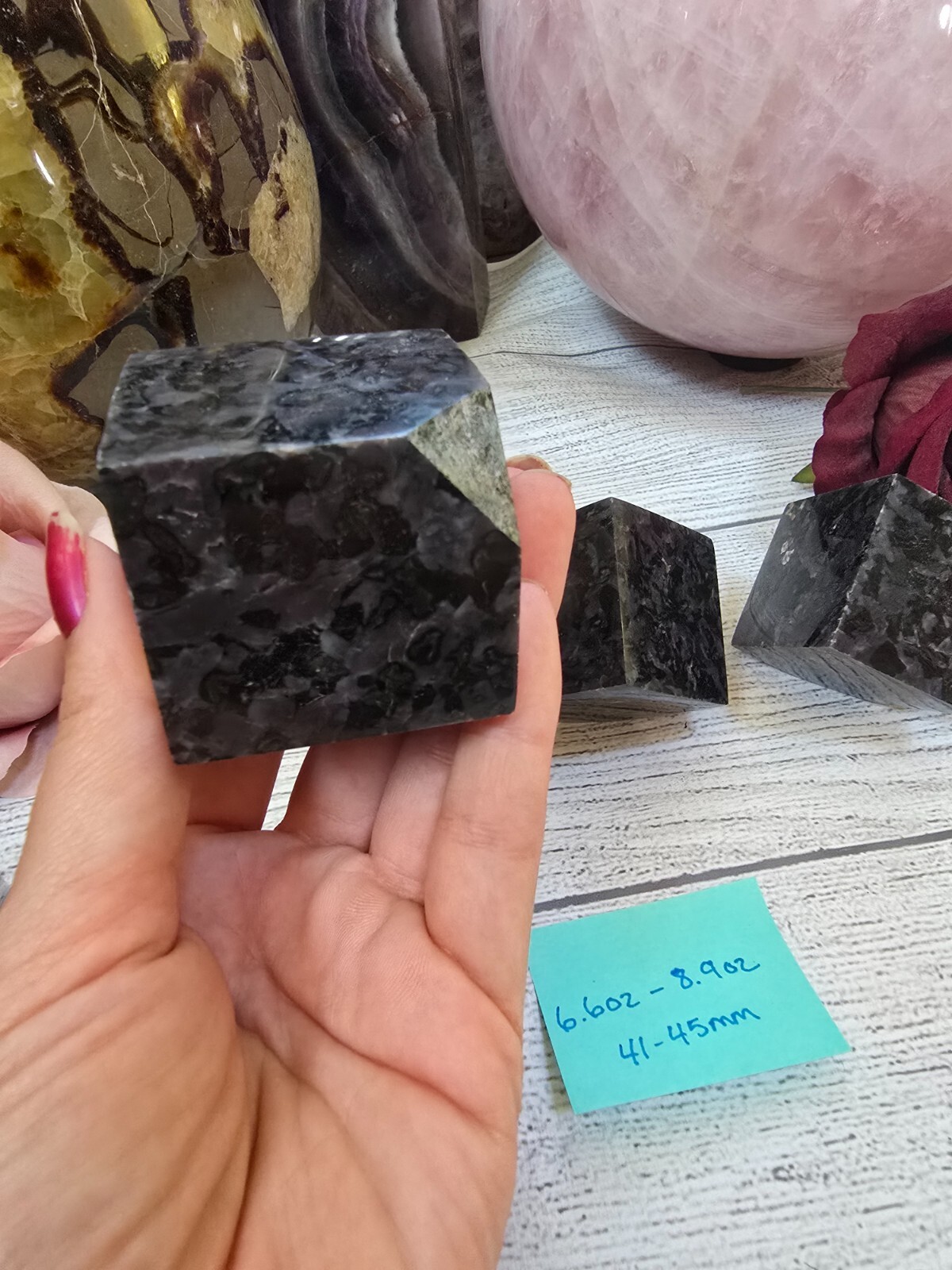 Mystic Merlinite AKA Indigo Gabbro Crystal Cube Large & Small 40-65mm Carved Gem Mystic Merlinite AKA Indigo Gabbro Crystal Cube Large & Small 40-65mm Carved Gem