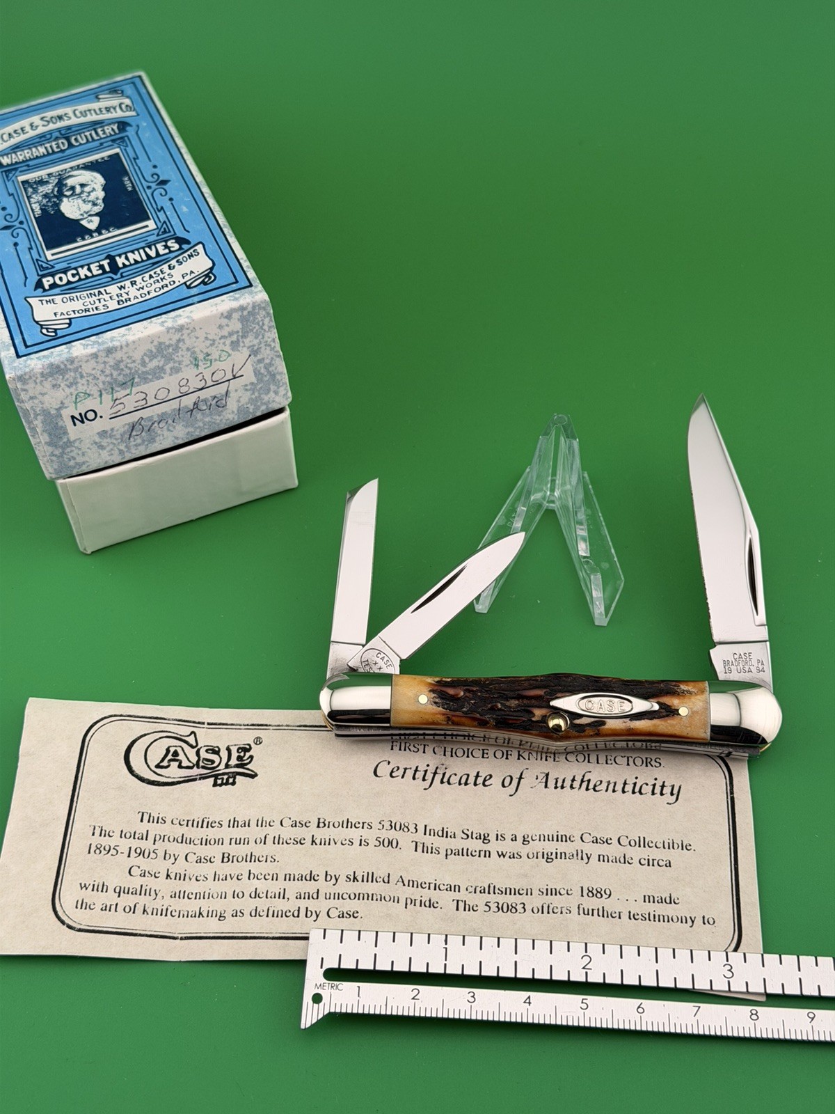 1994 Case Classic  53083 Raised Oval Stag Whittler Original Box/COA