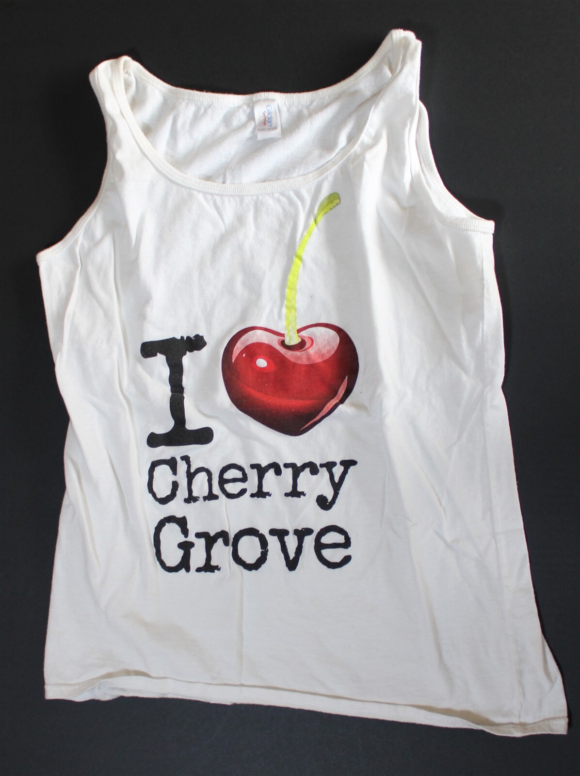 I Love Cherry Grove Vintage Gay Tank Top Gildan Softstyle M LGBTQ Fire Island