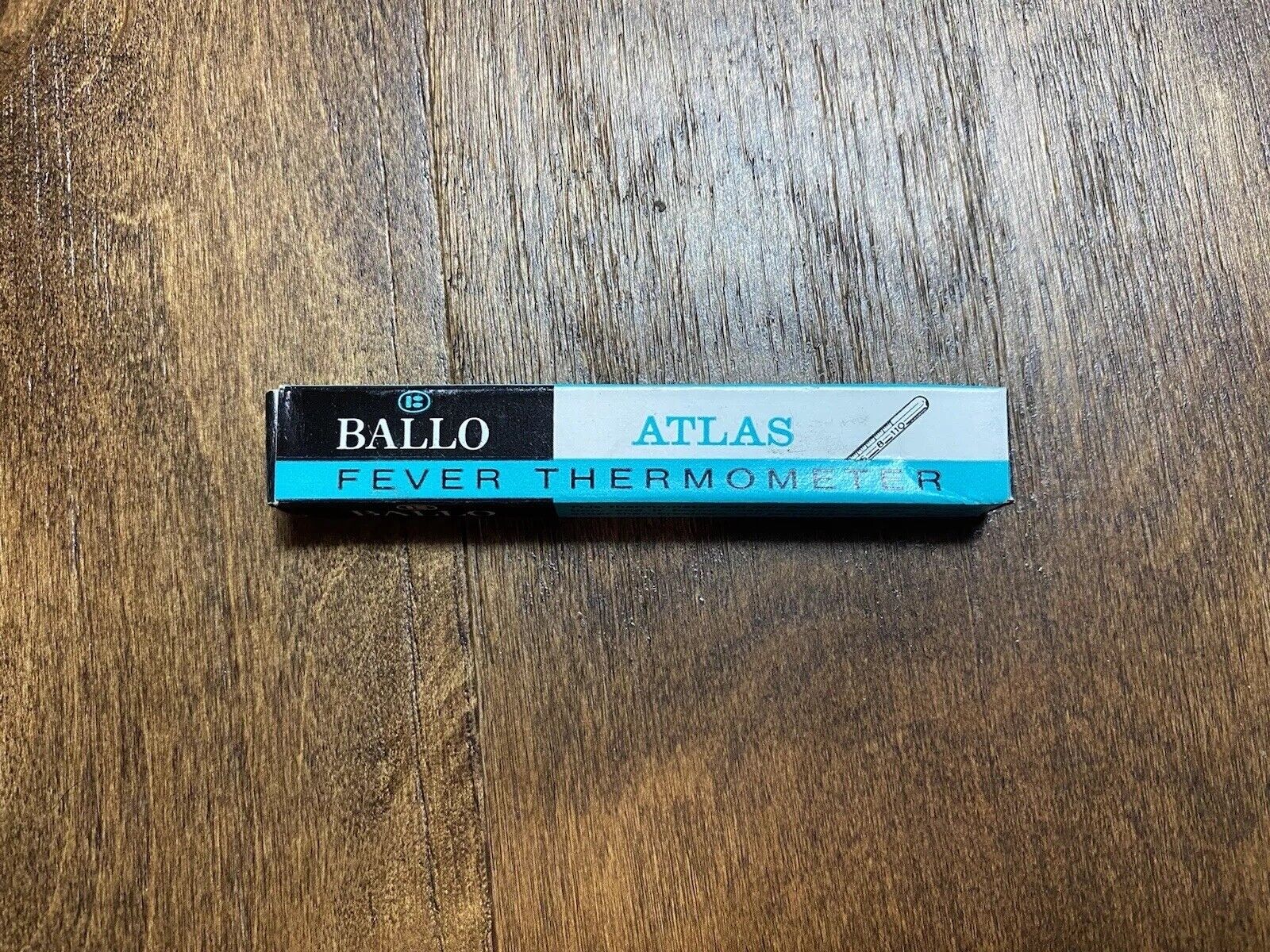 Vintage Glass Ballo Atlas Fever Thermometer with Box