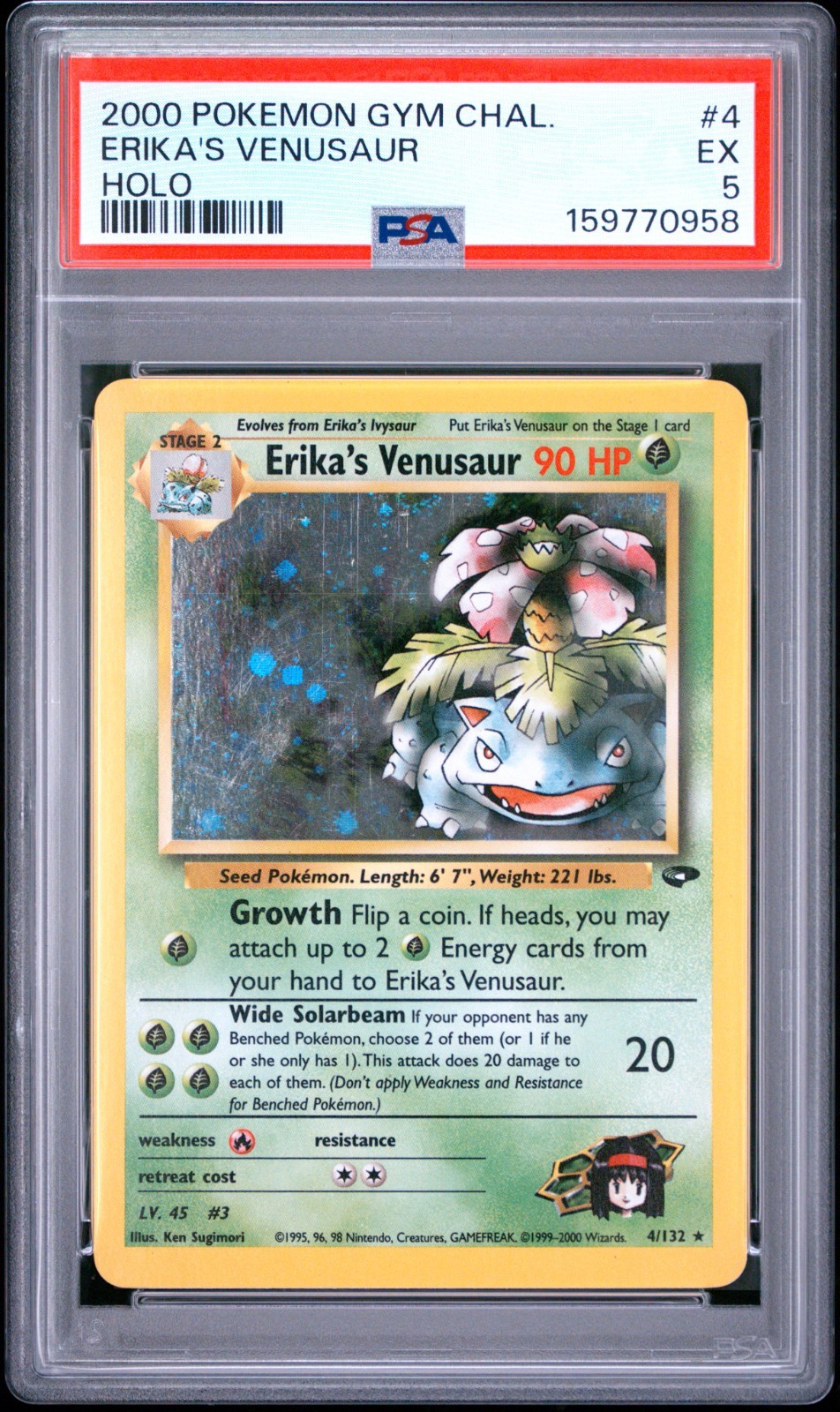 2000 Pokémon Gym Challenge Erika's Venusaur #4/132 Holo PSA 5 EX WOTC