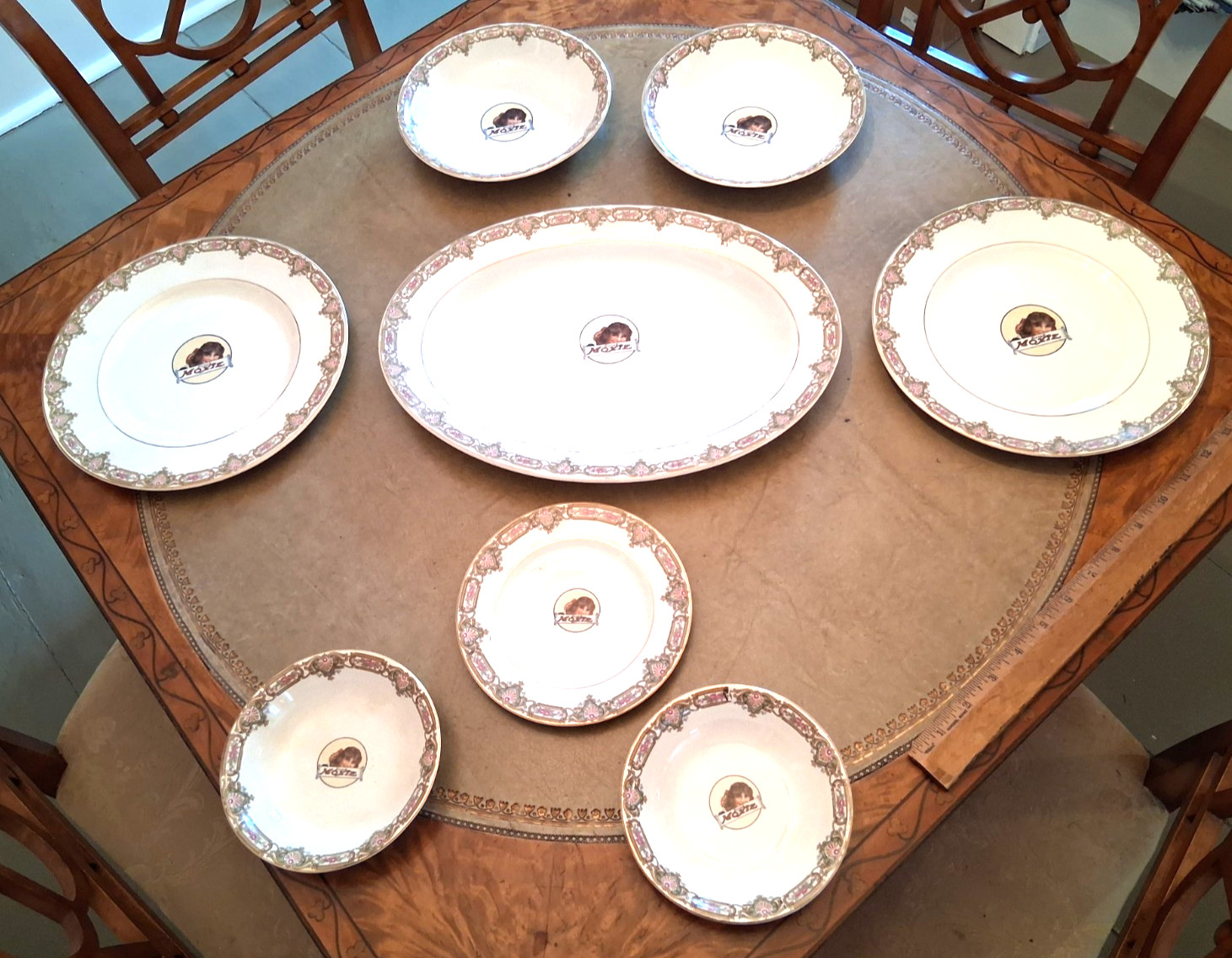 Vintage 1914 Drink Moxie China Advertising Plates w/ Muriel Ostriche Set MINT Vintage 1914 Drink Moxie China Advertising Plates w/ Muriel Ostriche Set MINT