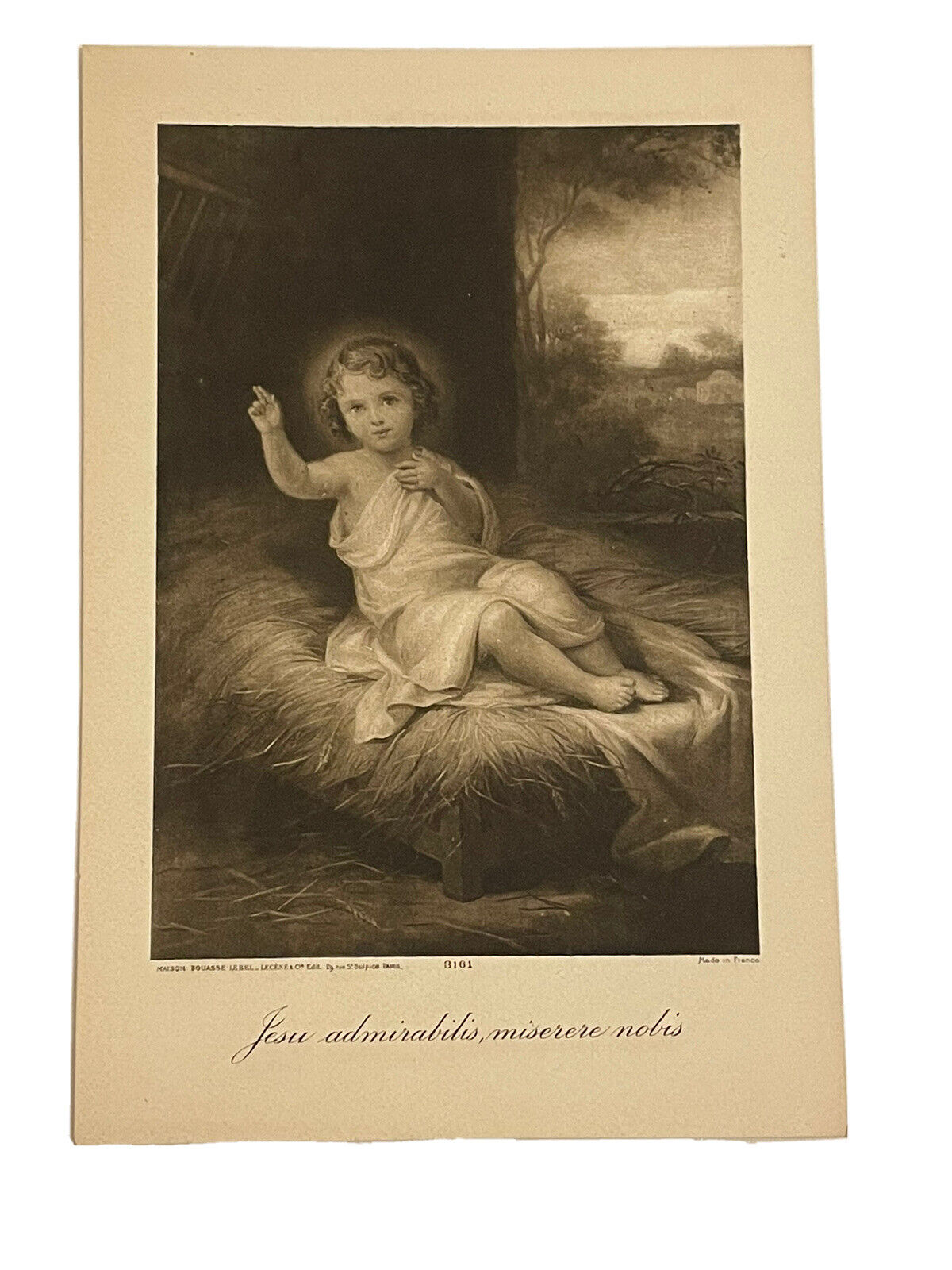 Antique Unframed Religious Print Child Jesus Vintage France